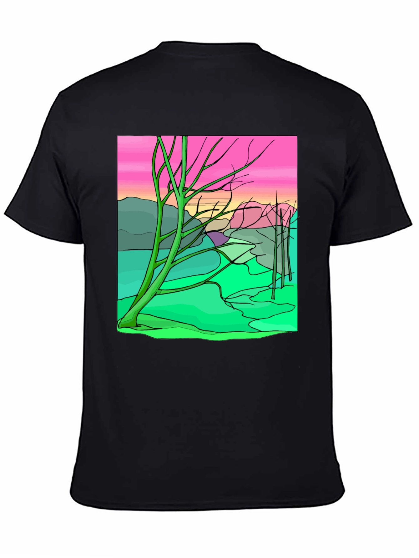 Unique Graphic Tee - Abstract Landscape Design