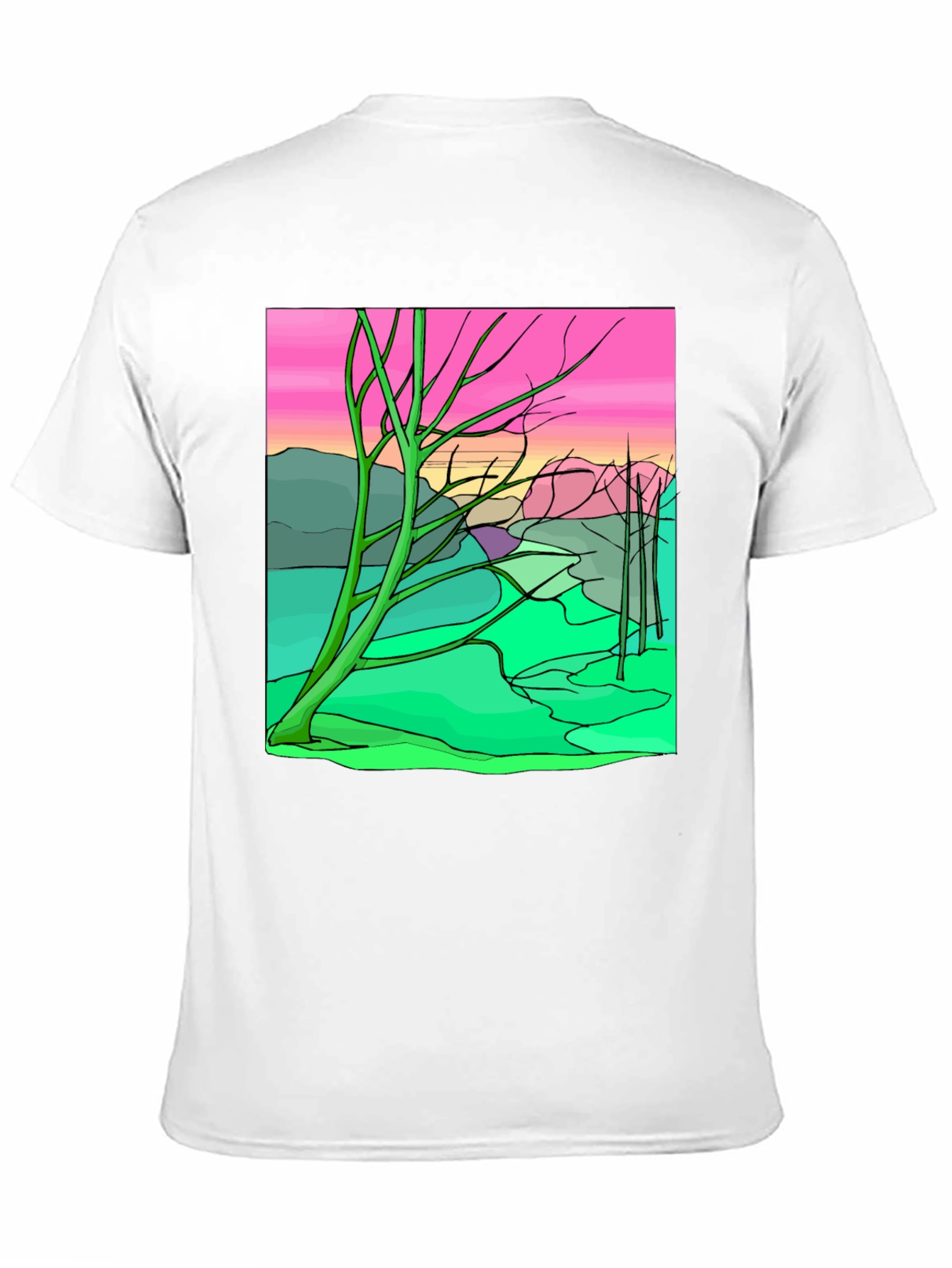 Unique Graphic Tee - Abstract Landscape Design