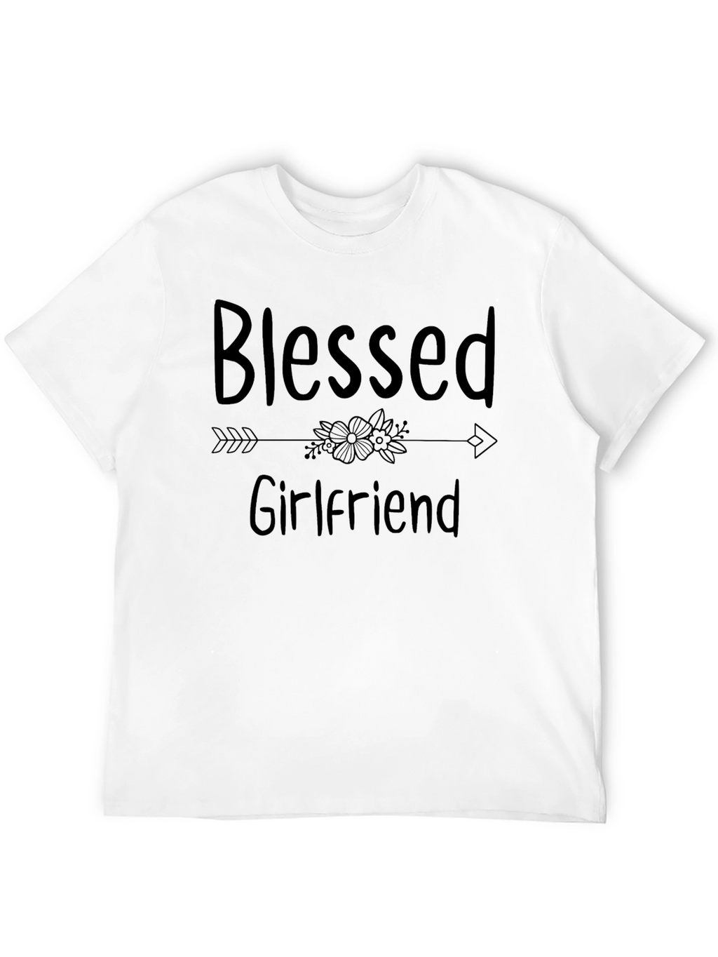 Blessed Girlfriend Black Graphic T-Shirt