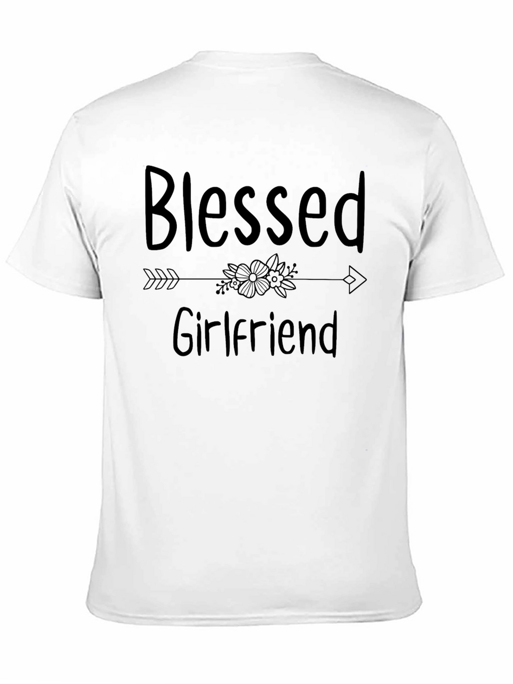 Blessed Girlfriend Black Graphic T-Shirt