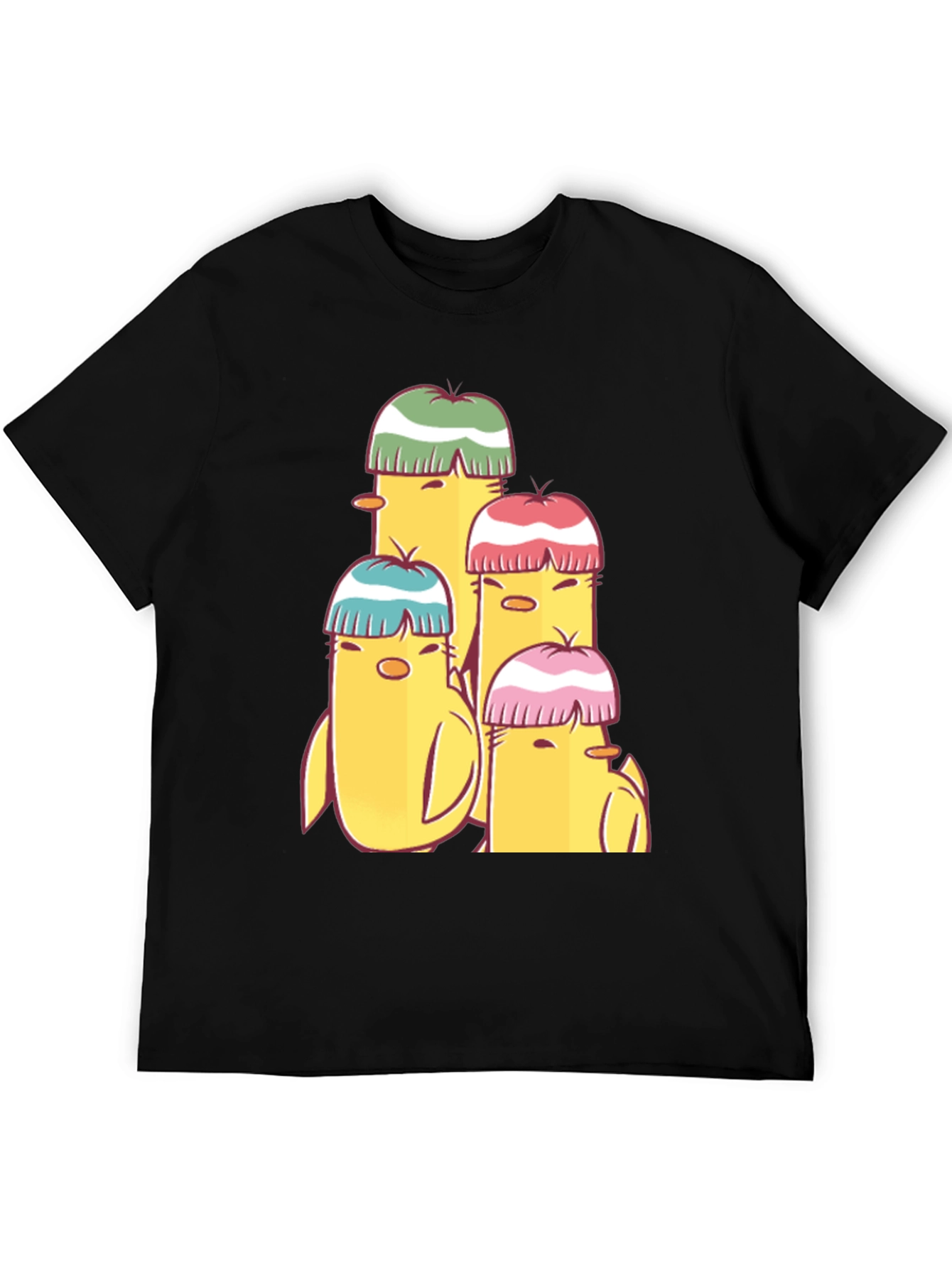 Cute Cartoon Chick T-Shirt - Black