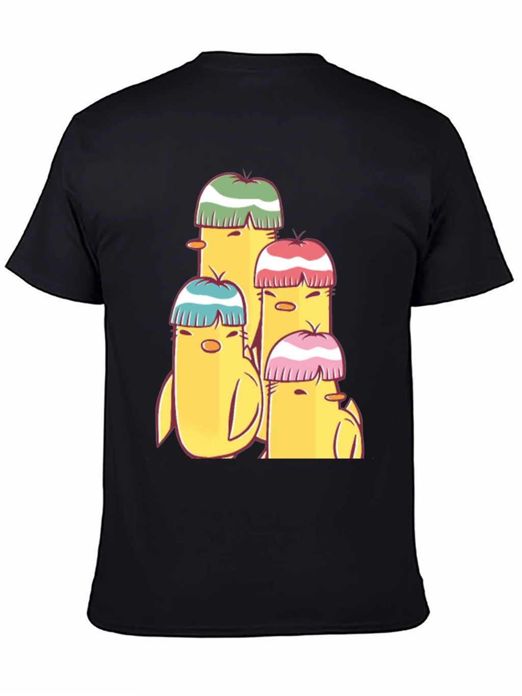 Cute Cartoon Chick T-Shirt - Black