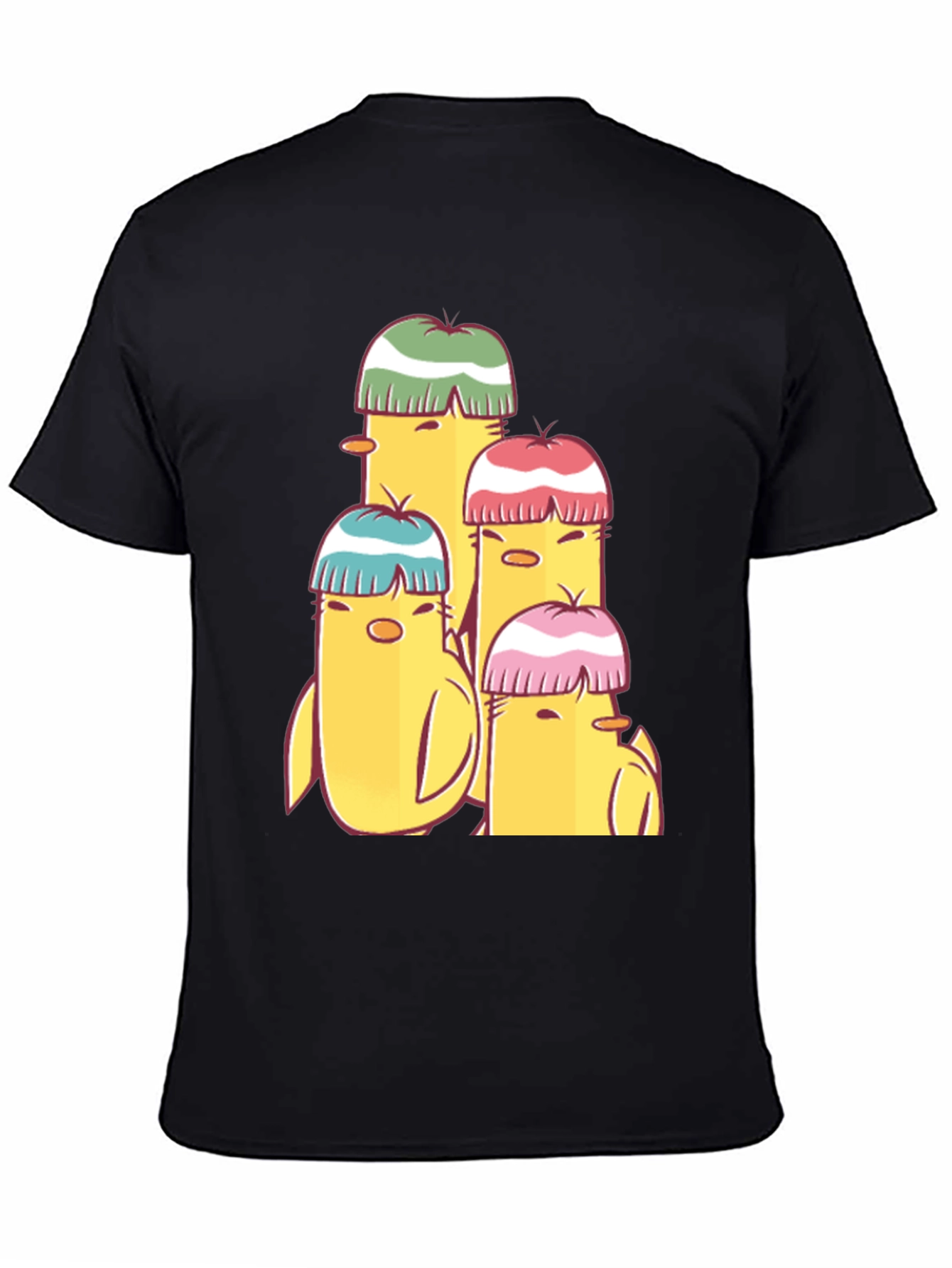 Cute Cartoon Chick T-Shirt - Black