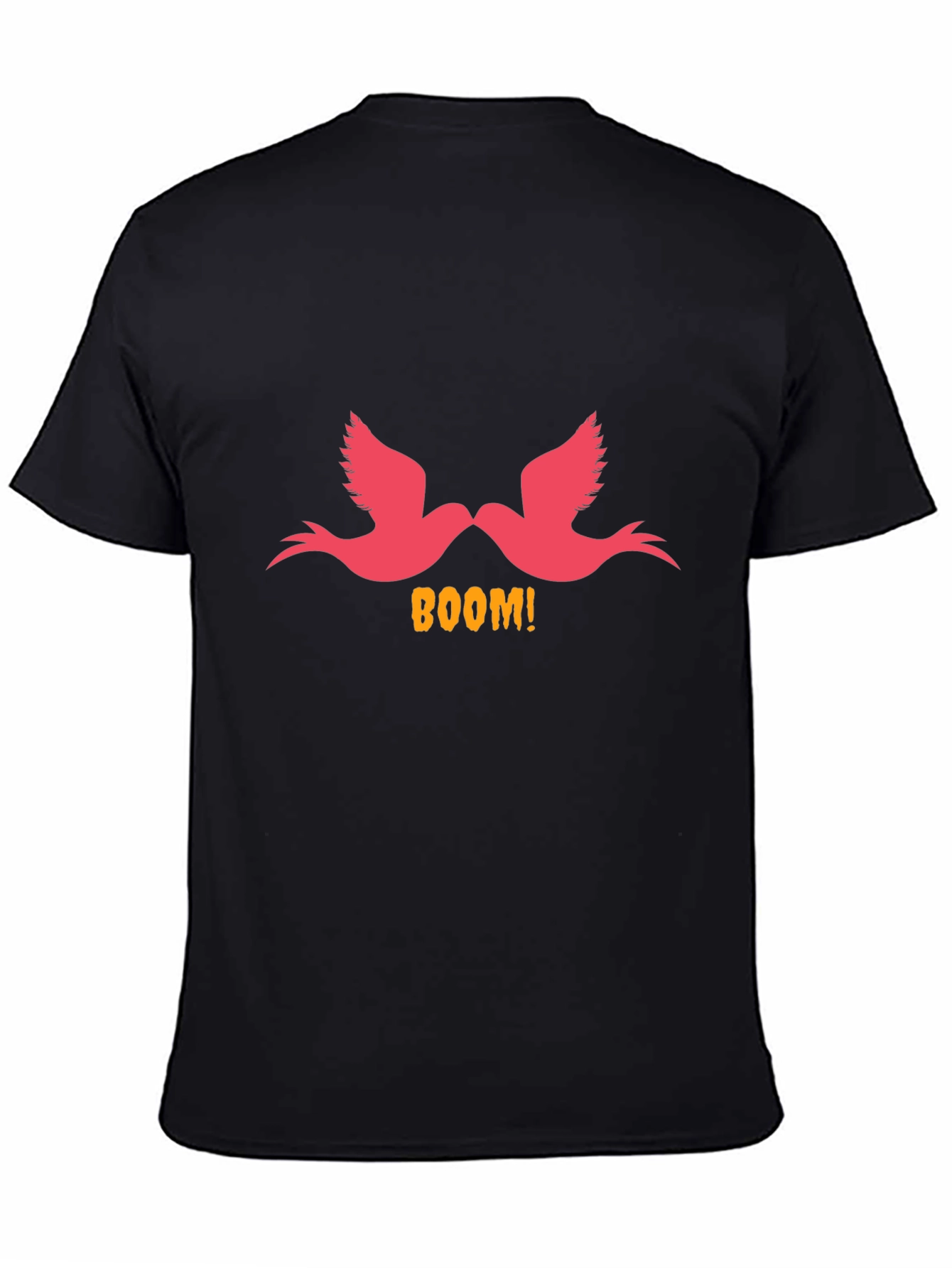 Boom! Birds Graphic Print Black T-Shirt