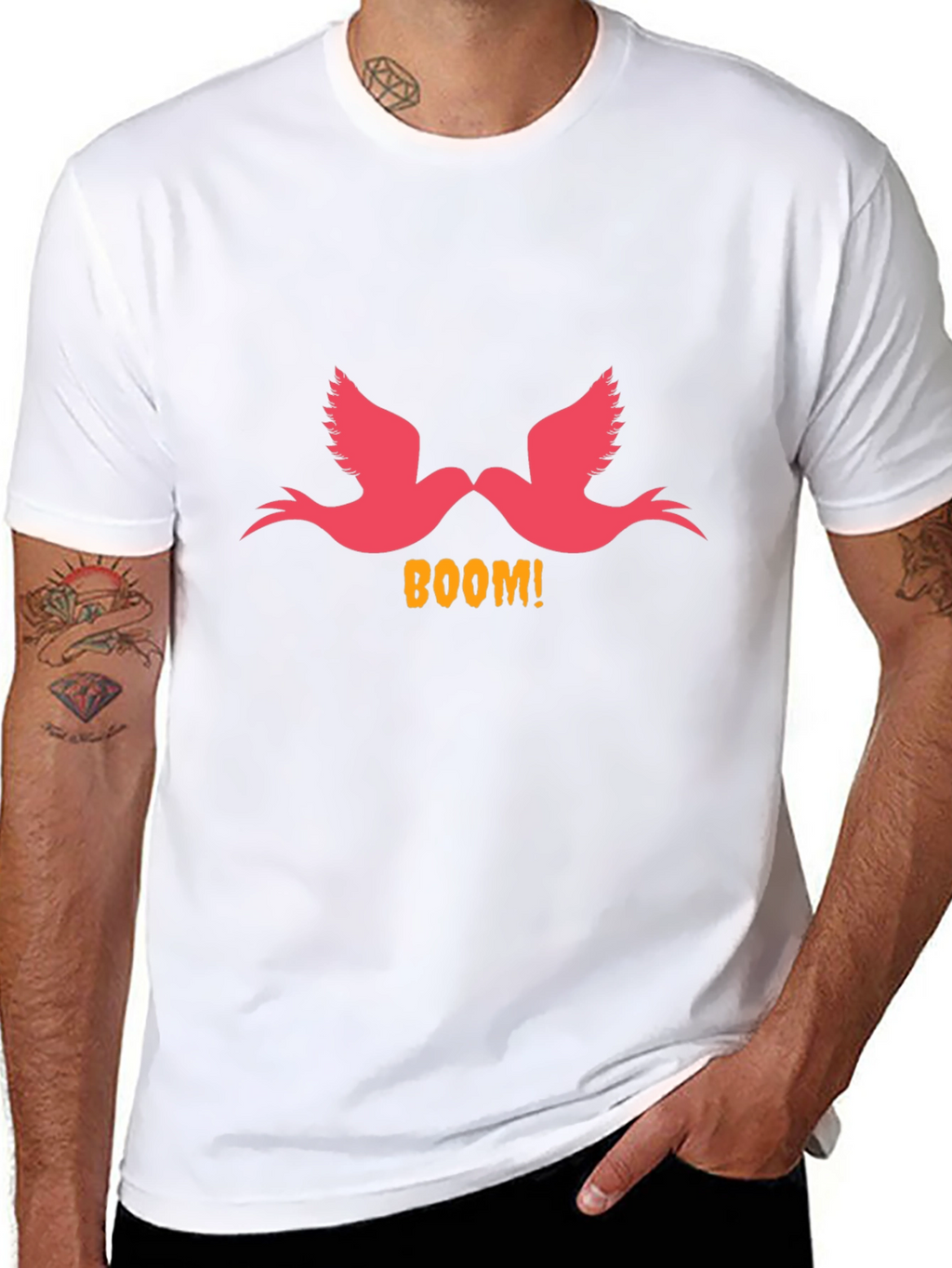 Boom! Birds Graphic Print Black T-Shirt