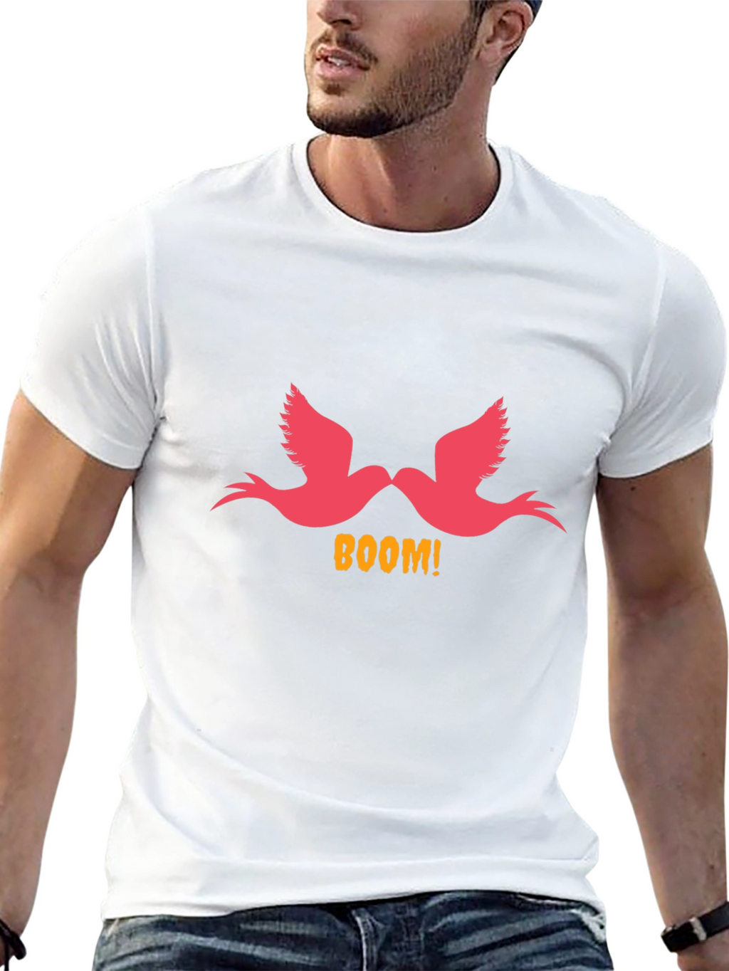 Boom! Birds Graphic Print Black T-Shirt