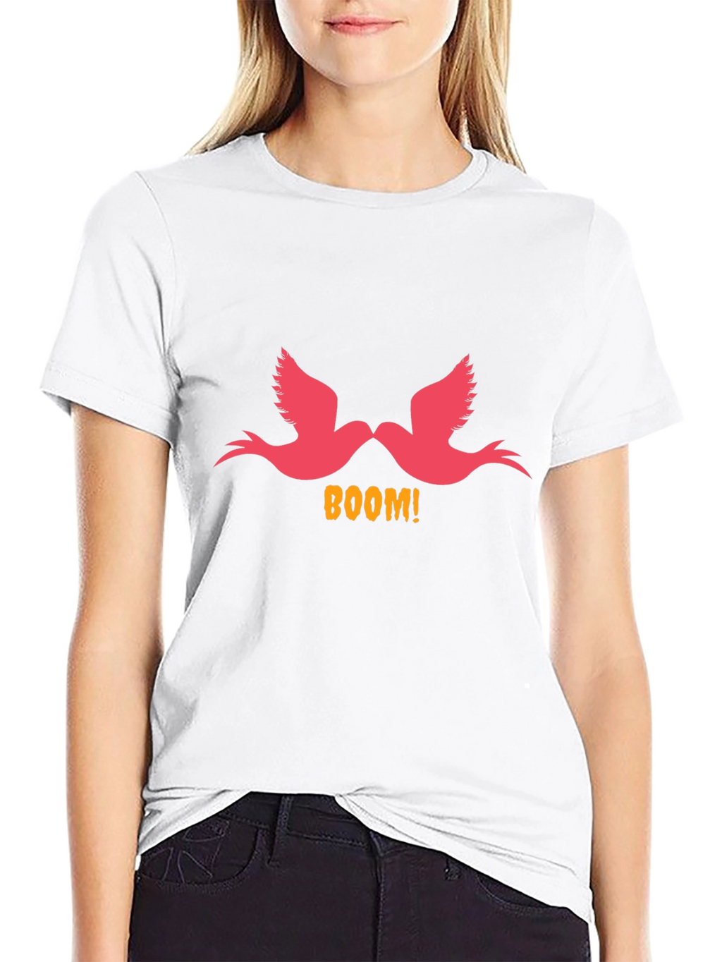 Boom! Birds Graphic Print Black T-Shirt