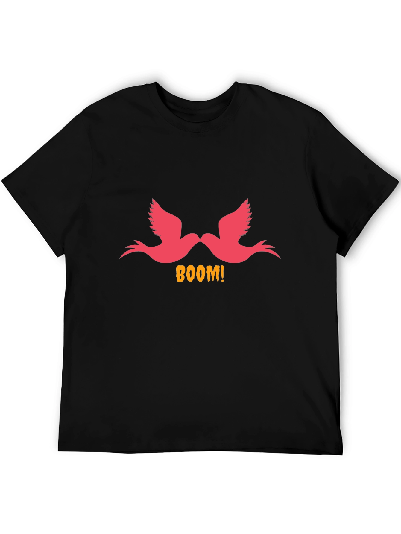 Boom! Birds Graphic Print Black T-Shirt