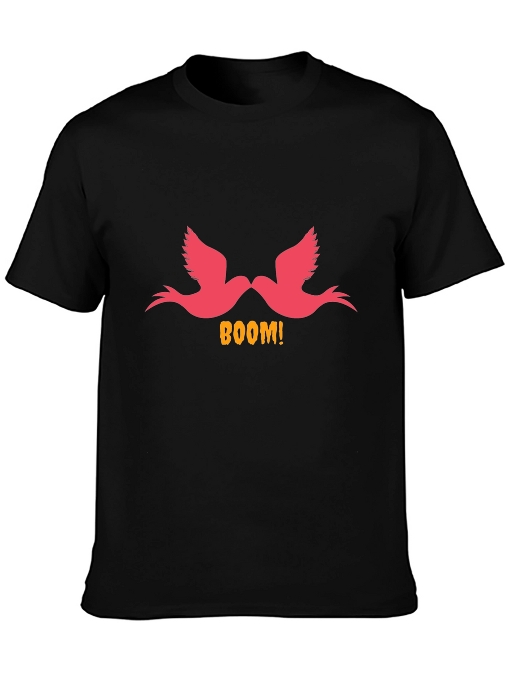Boom! Birds Graphic Print Black T-Shirt
