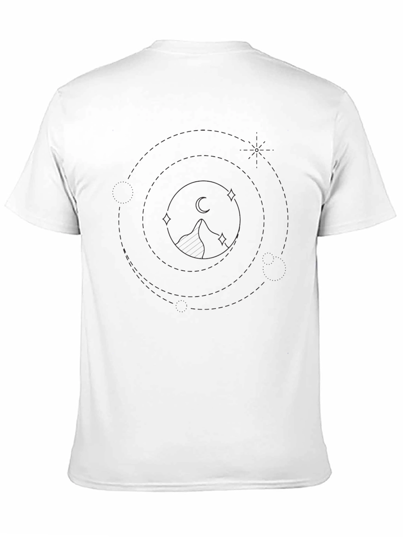 Geometric Mountain Graphic Black T-Shirt