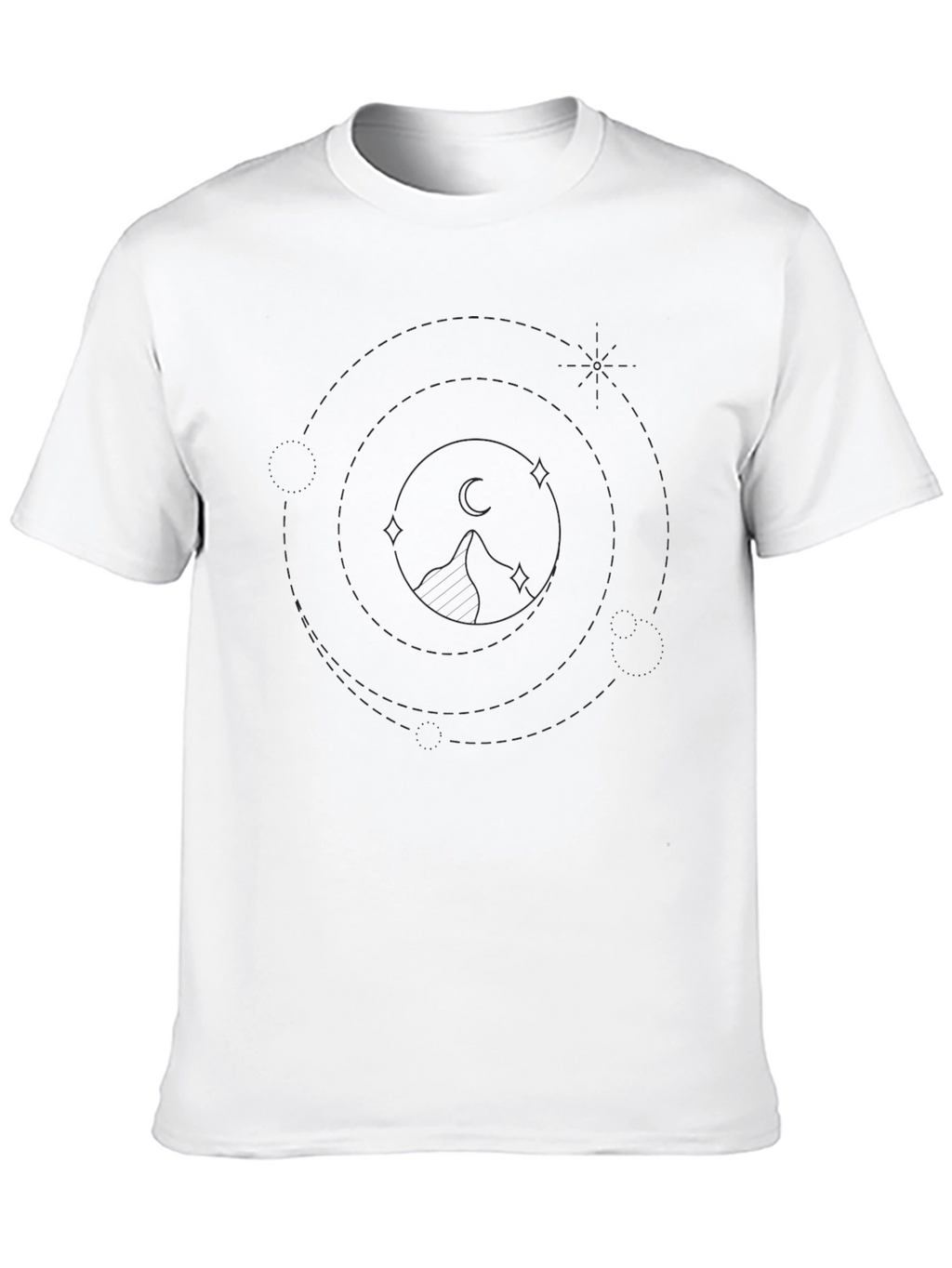 Geometric Mountain Graphic Black T-Shirt