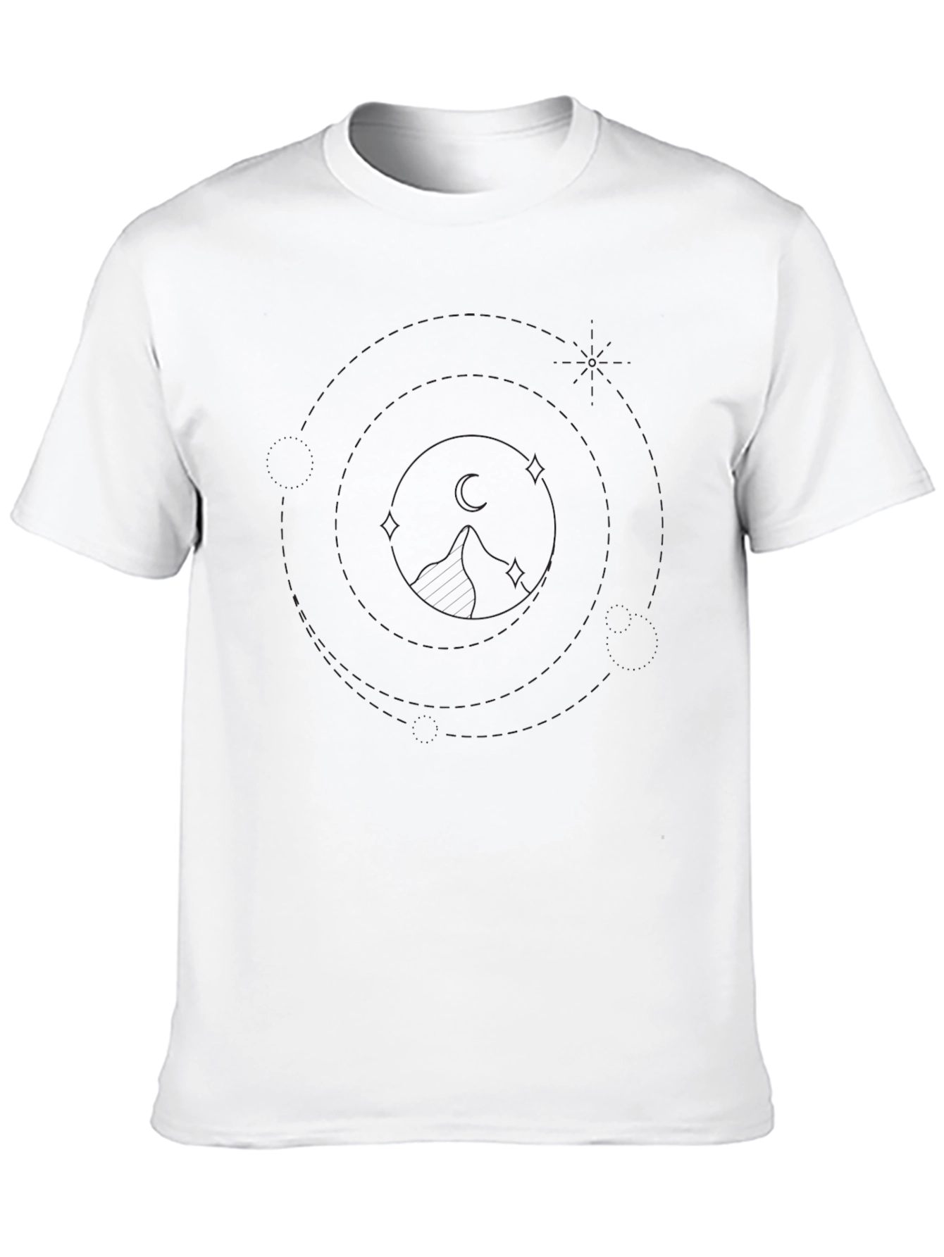 Geometric Mountain Graphic Black T-Shirt