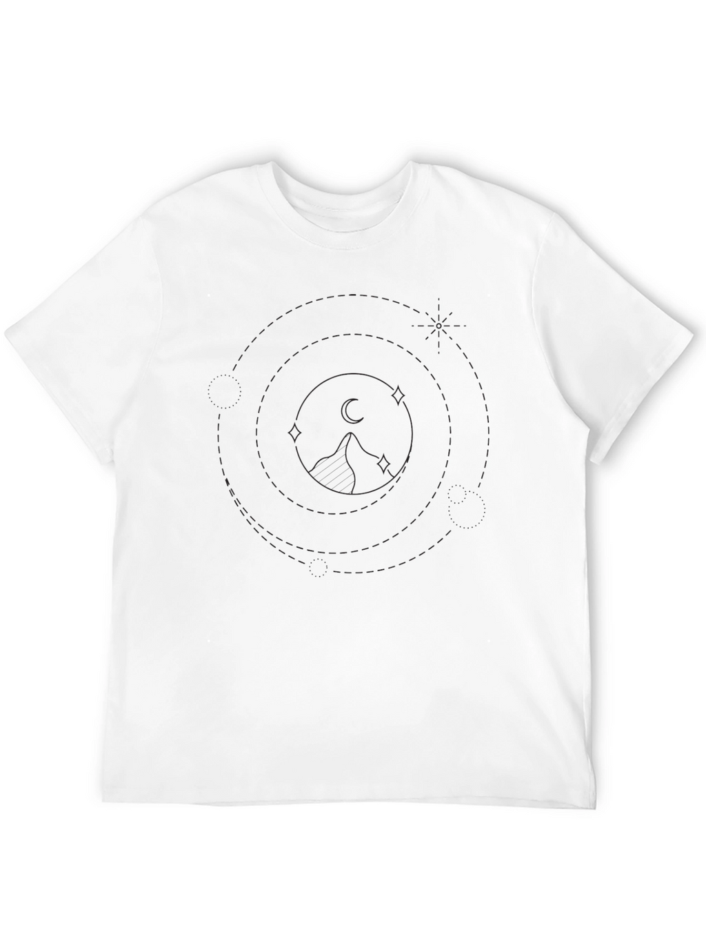 Geometric Mountain Graphic Black T-Shirt