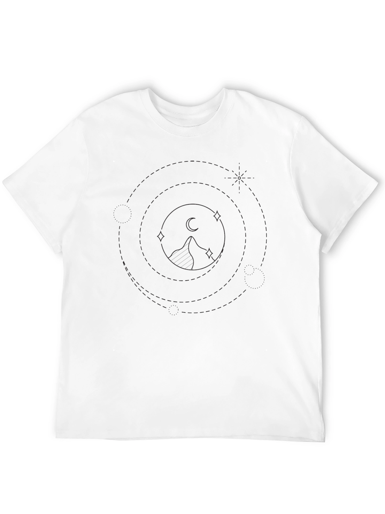 Geometric Mountain Graphic Black T-Shirt