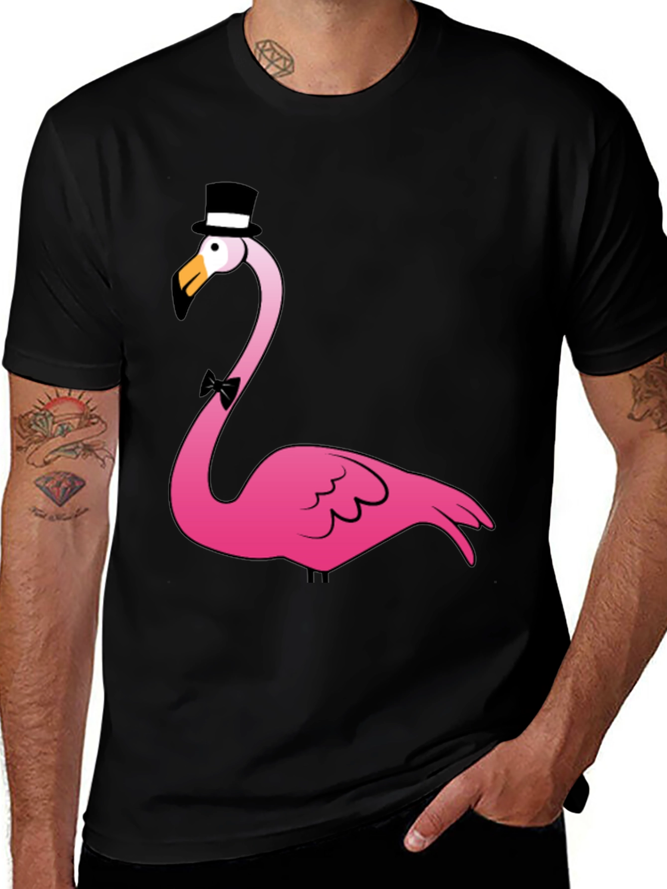 Dapper Flamingo T-Shirt - Funny Animal Graphic Tee