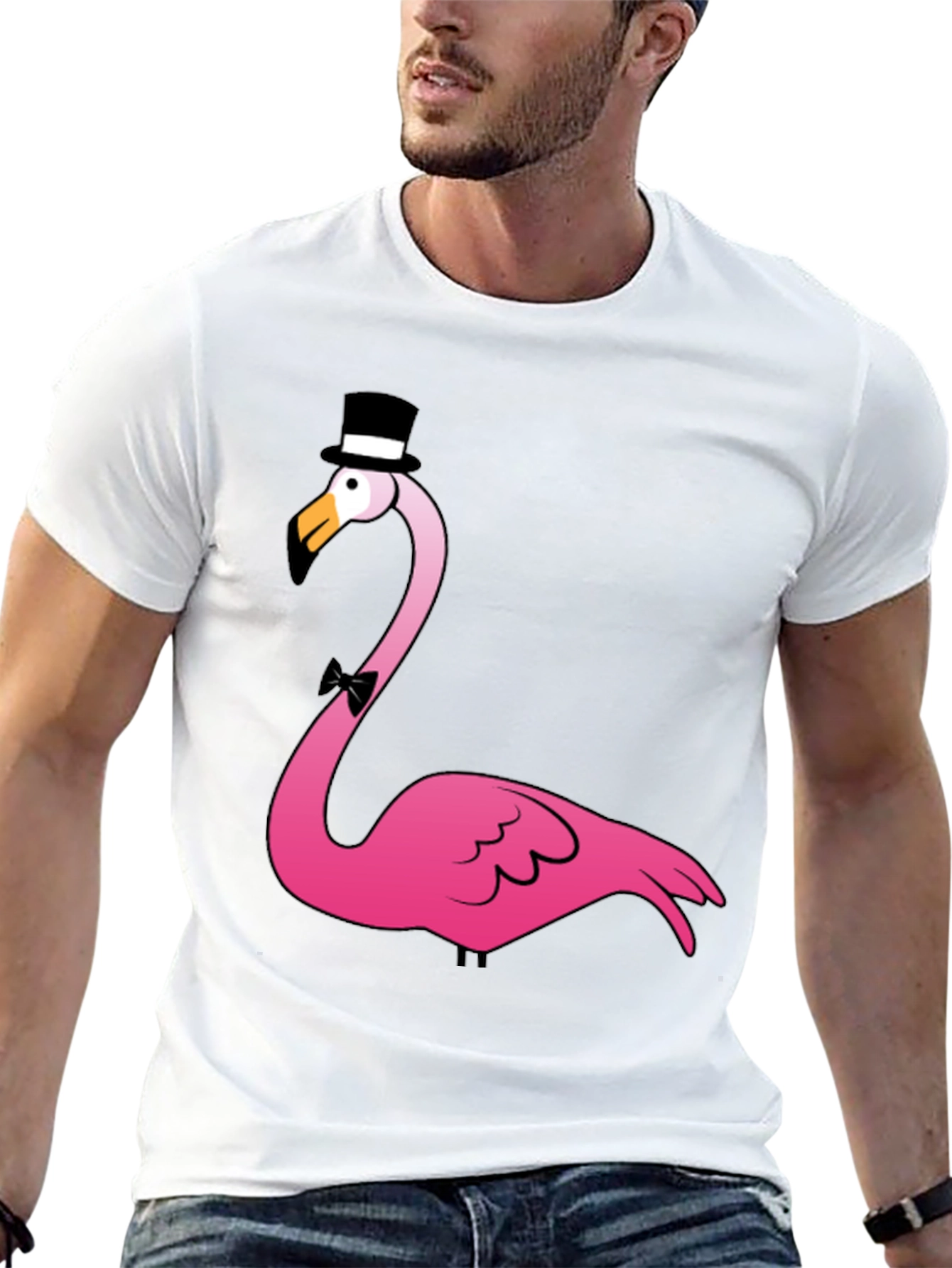 Dapper Flamingo T-Shirt - Funny Animal Graphic Tee