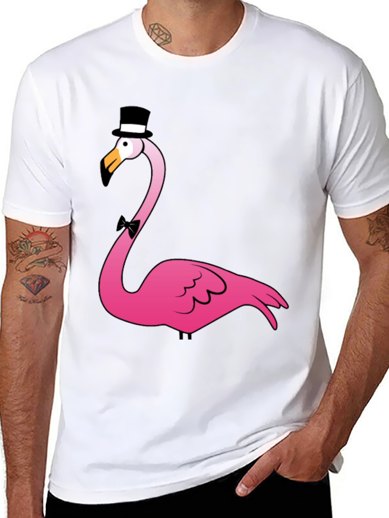 Dapper Flamingo T-Shirt - Funny Animal Graphic Tee