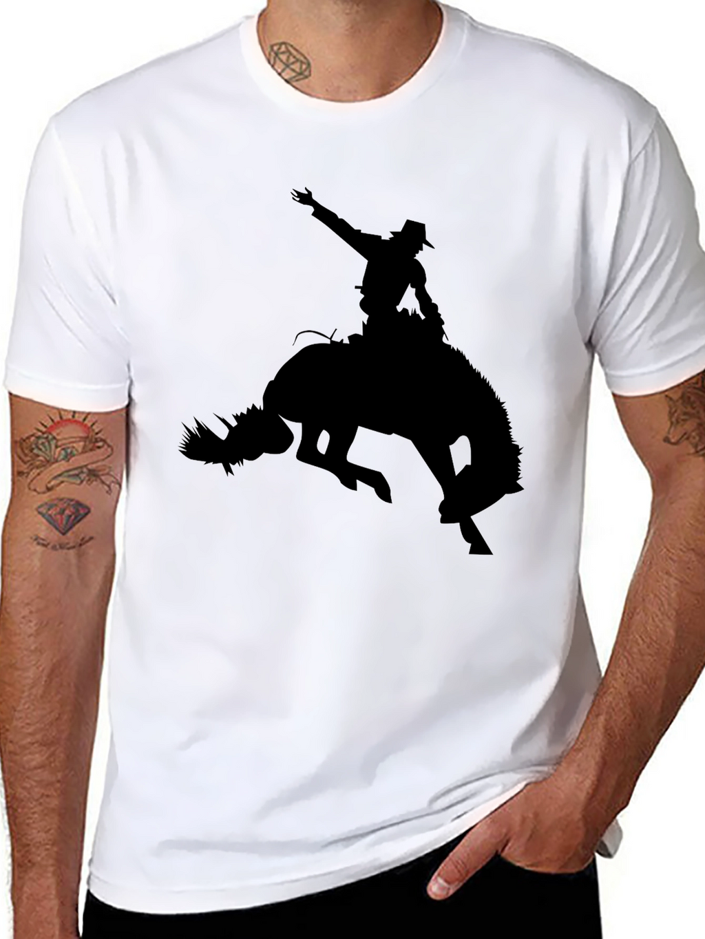Cowboy Riding Bull Graphic Tee