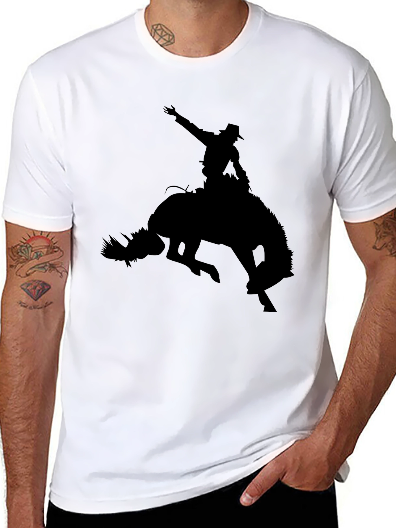 Cowboy Riding Bull Graphic Tee
