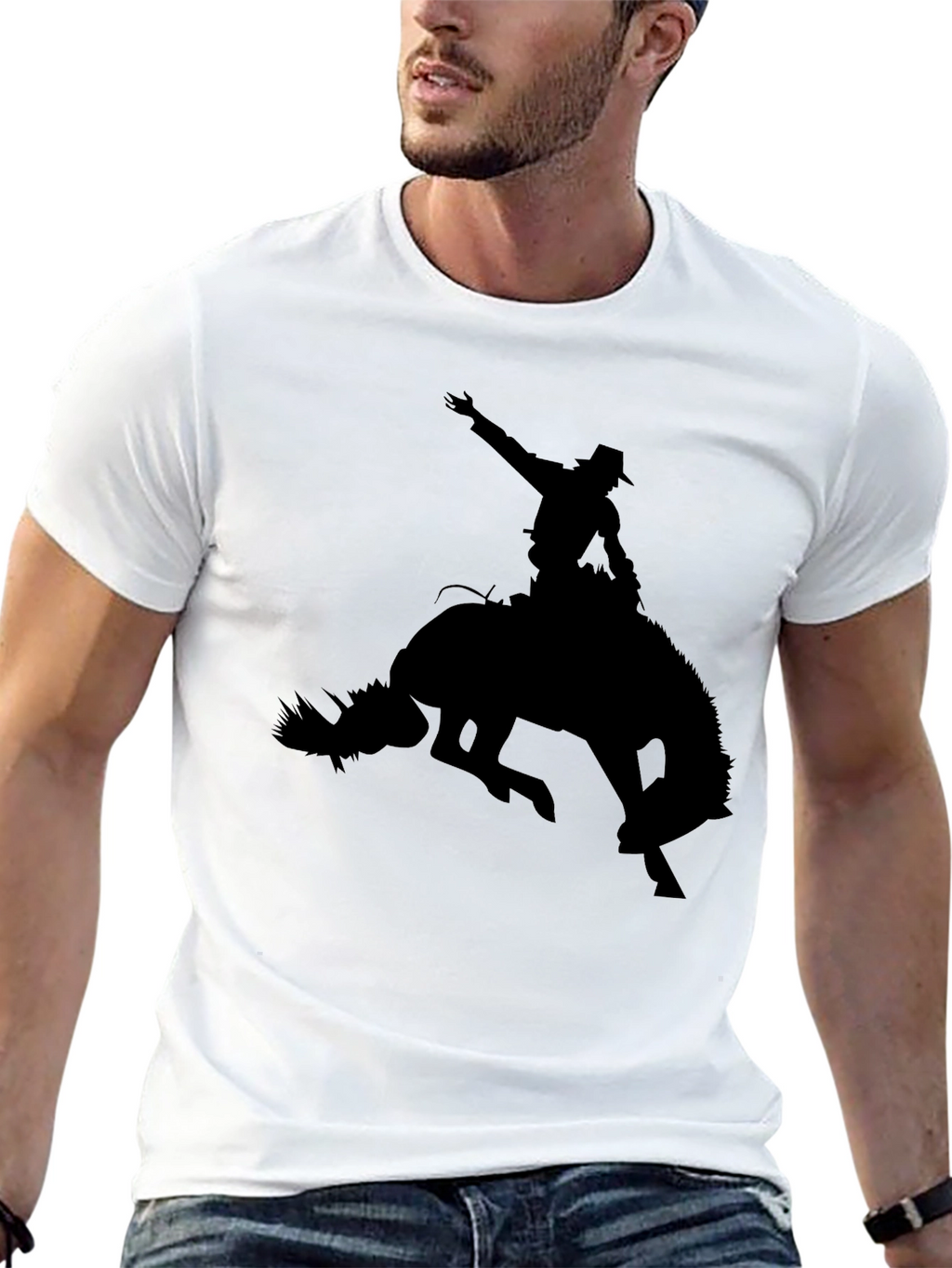 Cowboy Riding Bull Graphic Tee