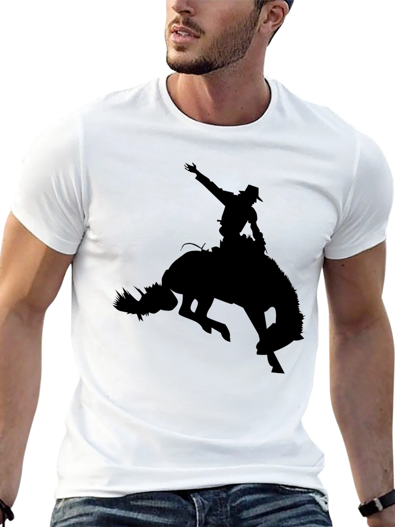 Cowboy Riding Bull Graphic Tee