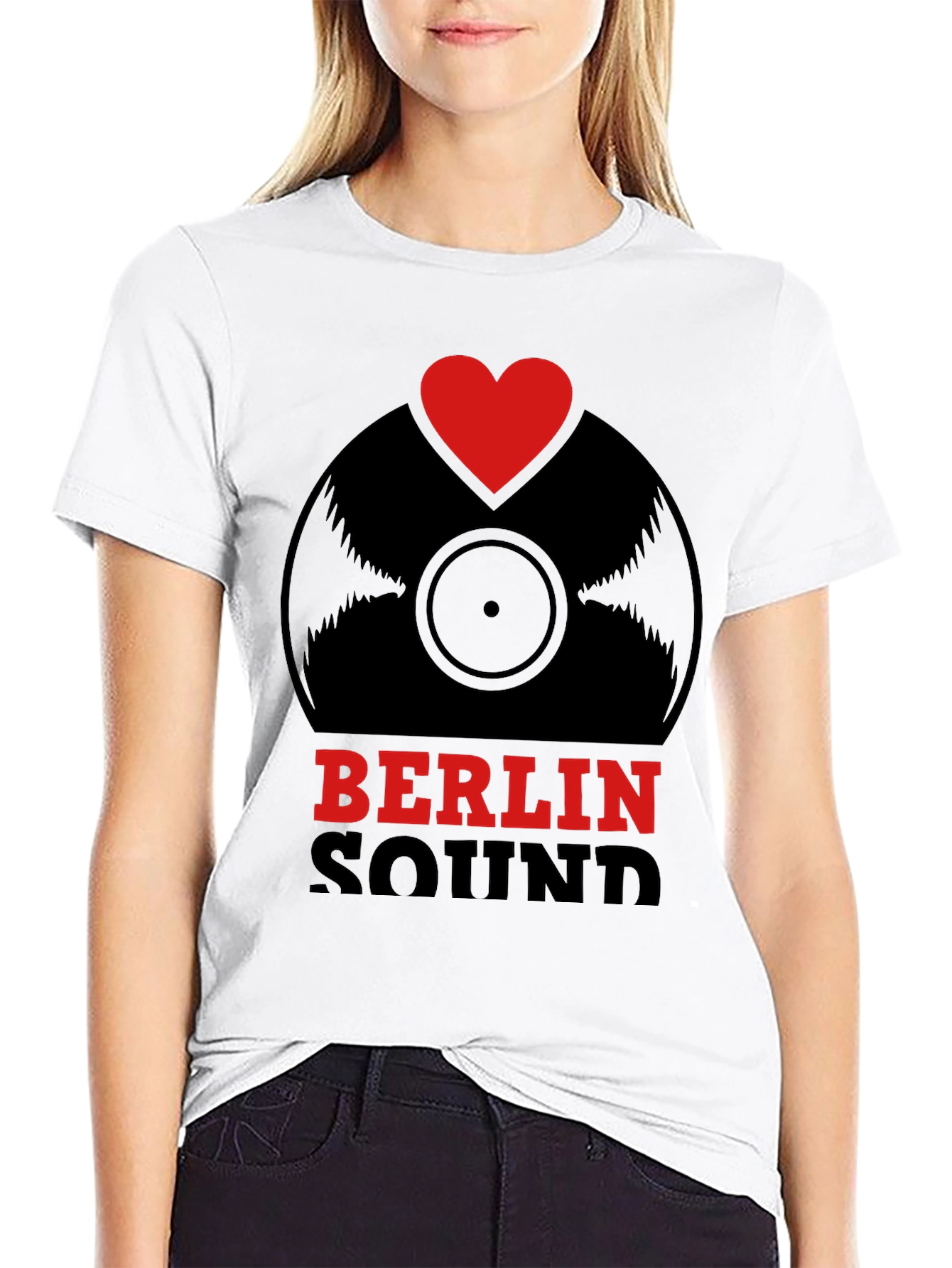 Berlin Sound T-Shirt - Vinyl Record Heart Design