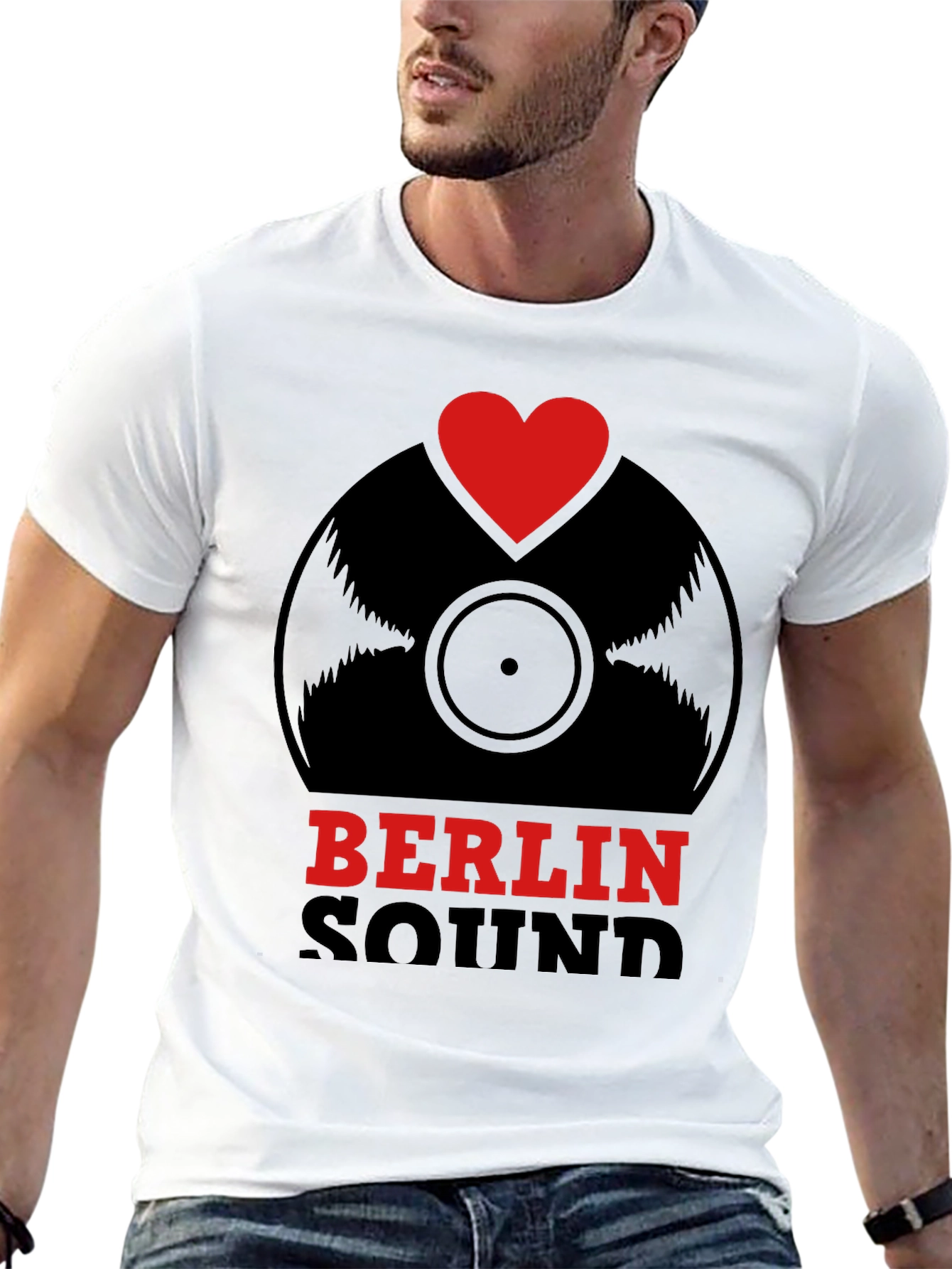 Berlin Sound T-Shirt - Vinyl Record Heart Design