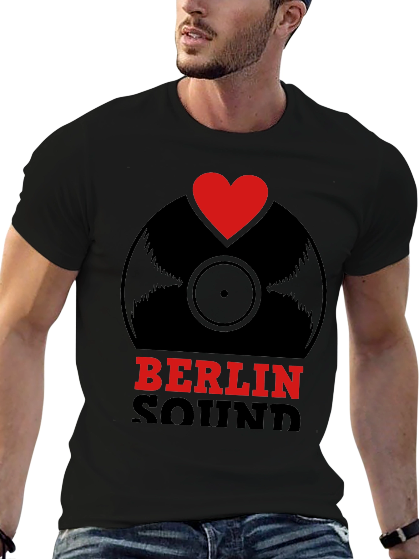 Berlin Sound T-Shirt - Vinyl Record Heart Design