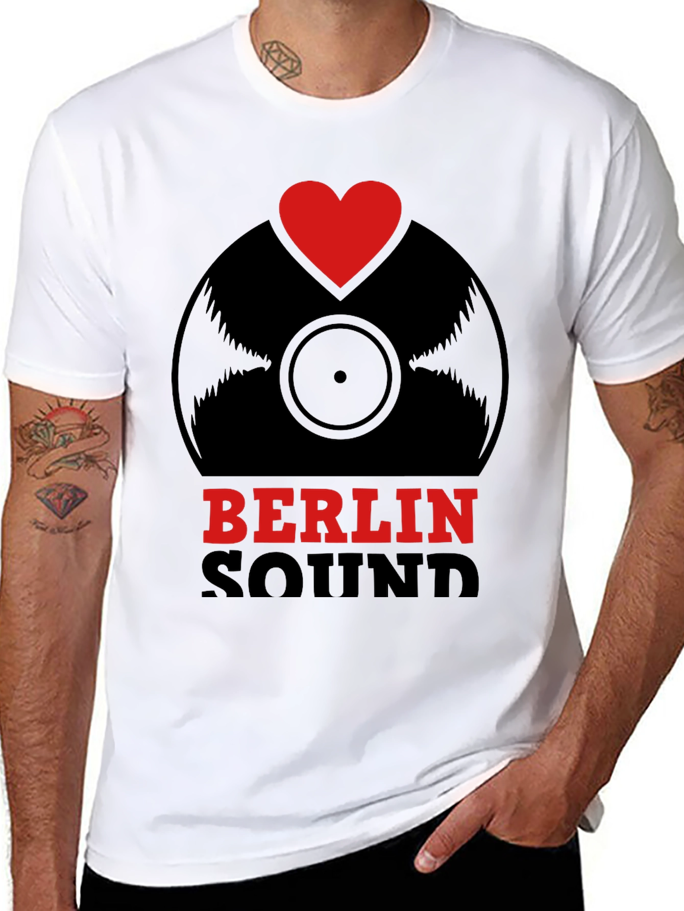 Berlin Sound T-Shirt - Vinyl Record Heart Design