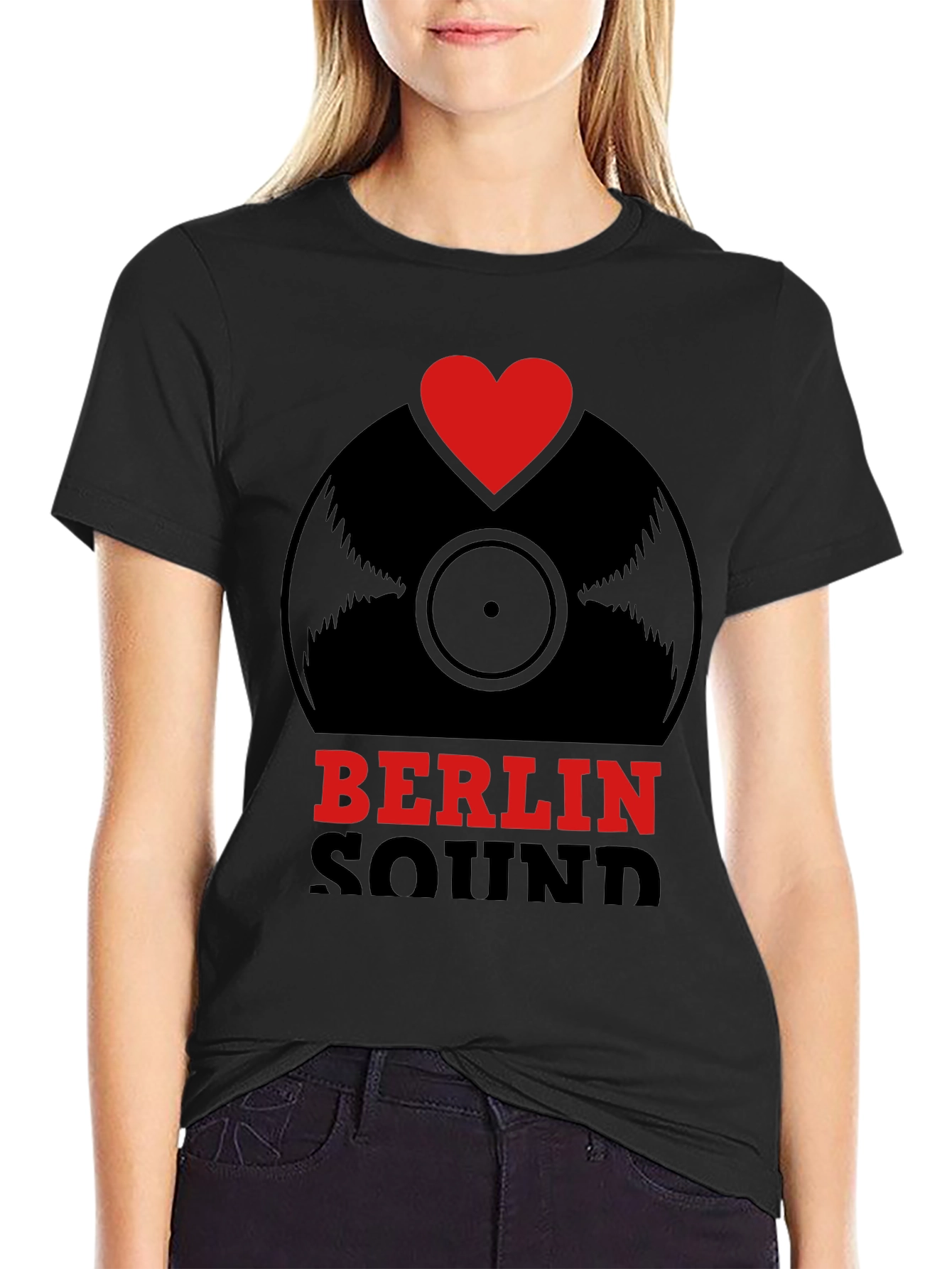 Berlin Sound T-Shirt - Vinyl Record Heart Design