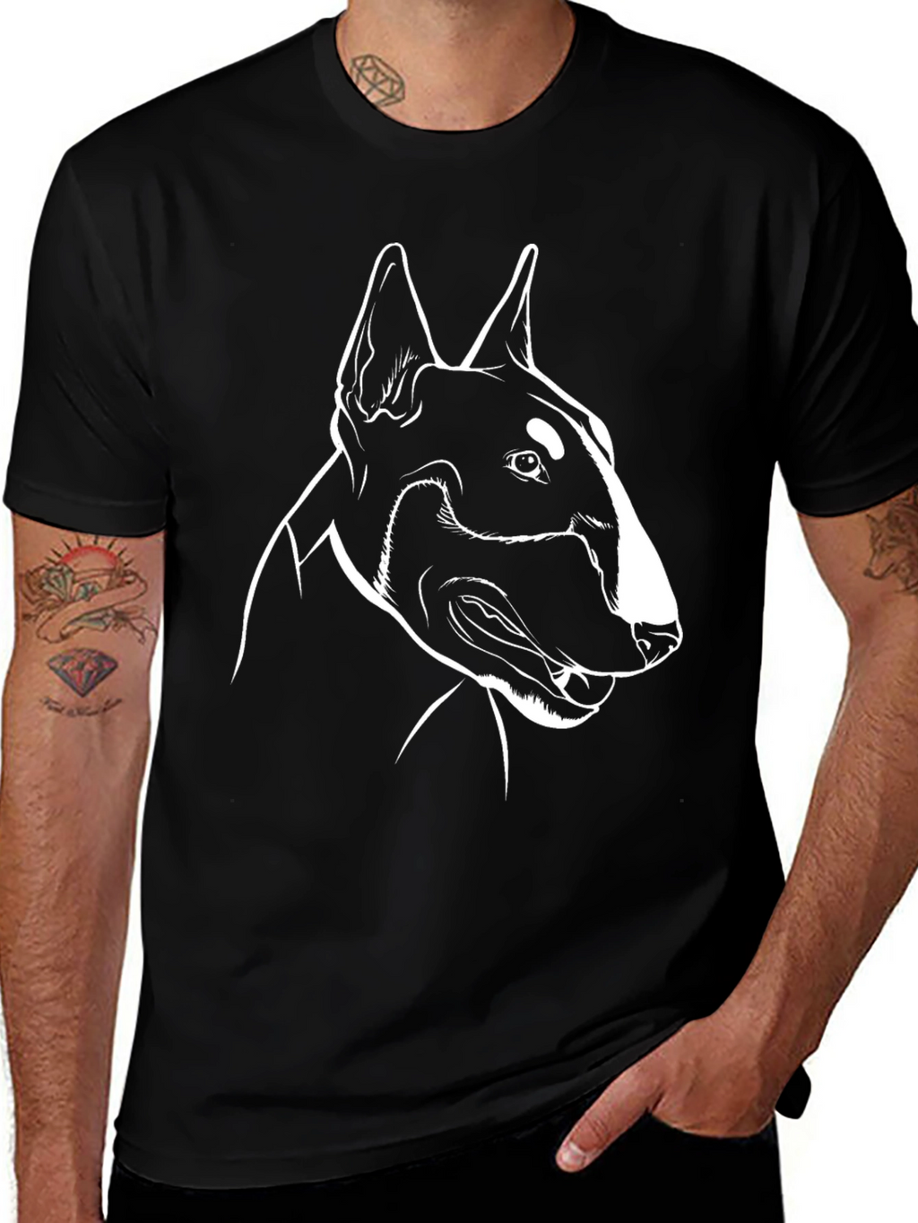 Bull Terrier Outline Graphic T-Shirt