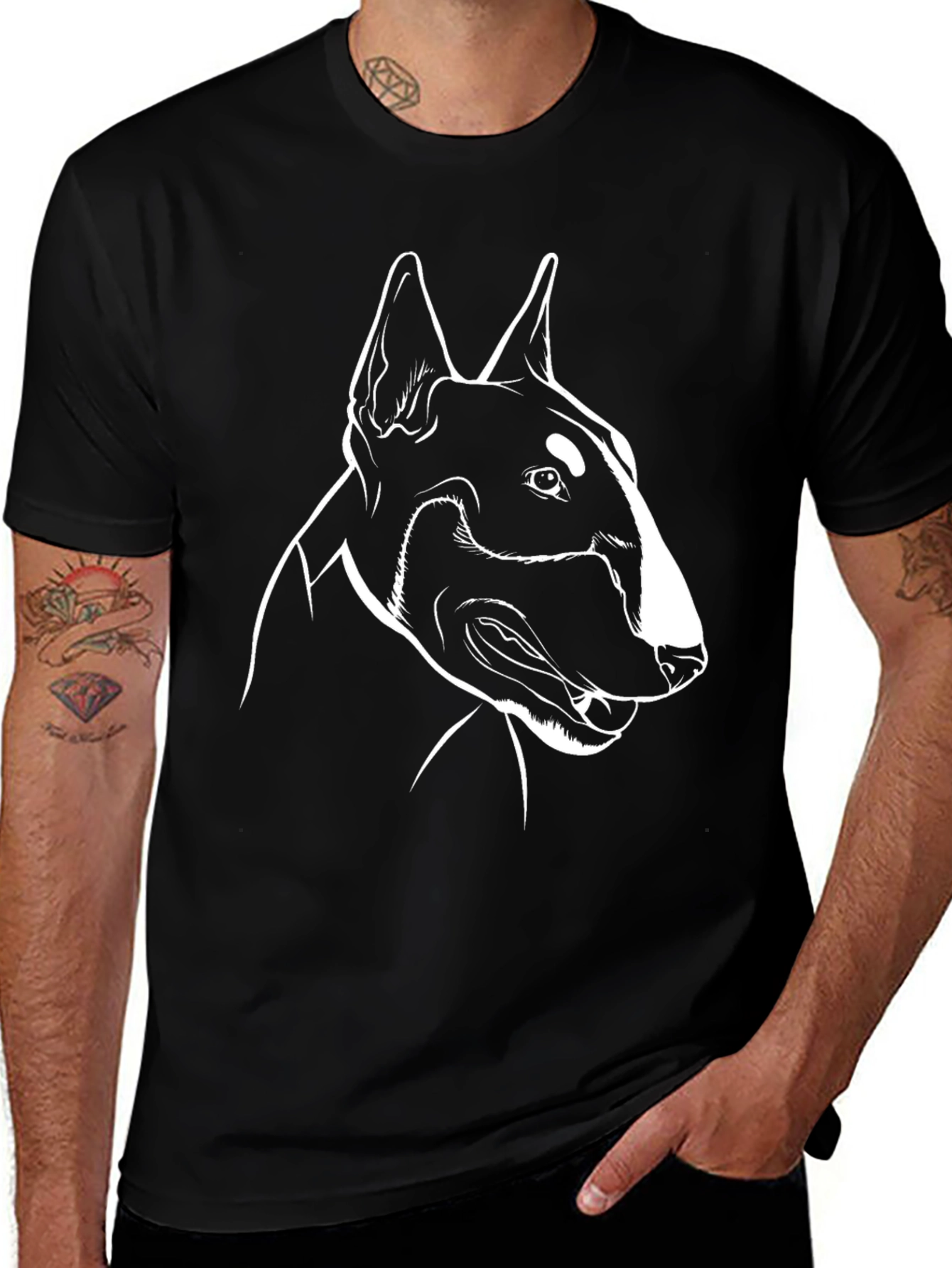 Bull Terrier Outline Graphic T-Shirt