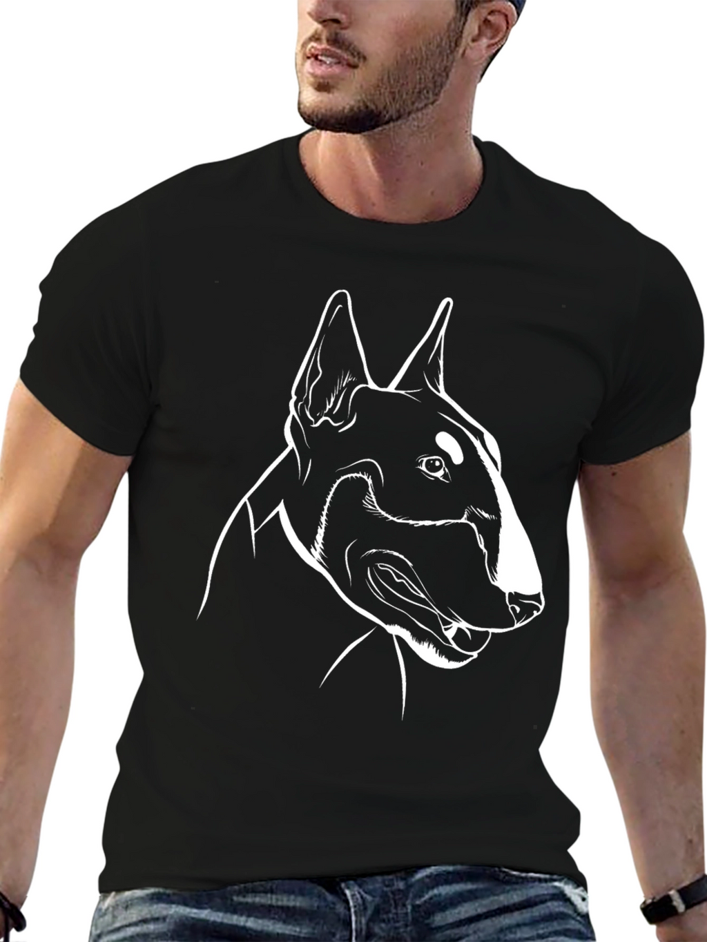 Bull Terrier Outline Graphic T-Shirt