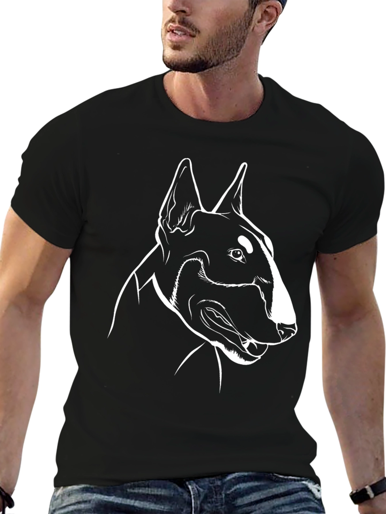Bull Terrier Outline Graphic T-Shirt