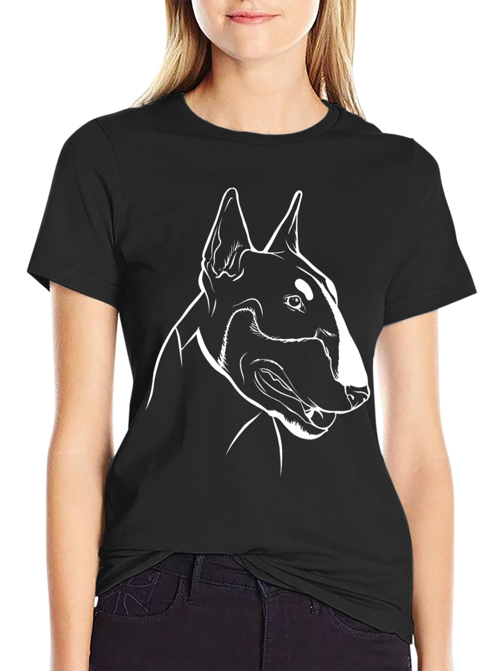 Bull Terrier Outline Graphic T-Shirt