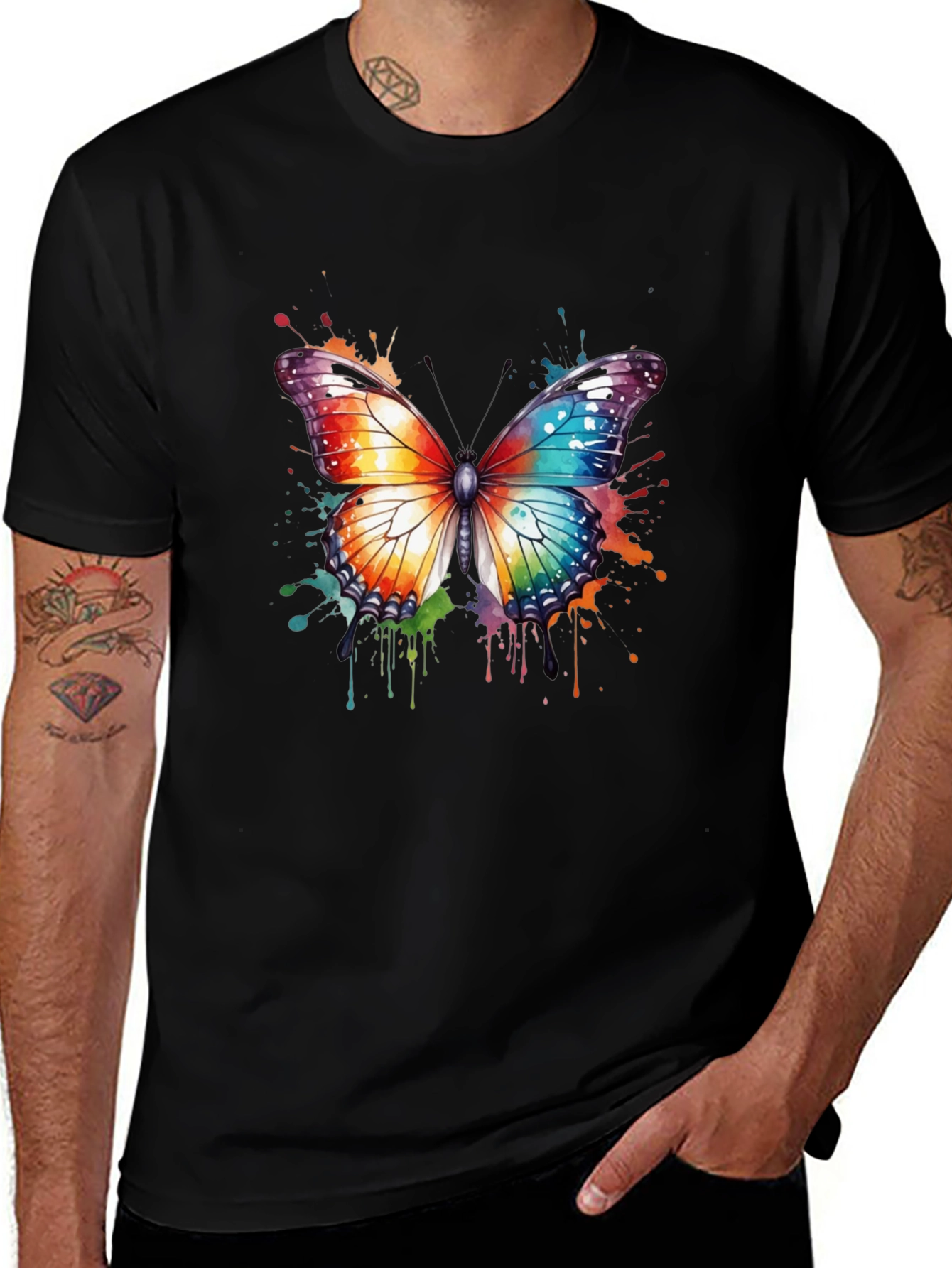 Colorful Butterfly Graphic T-Shirt - Unisex
