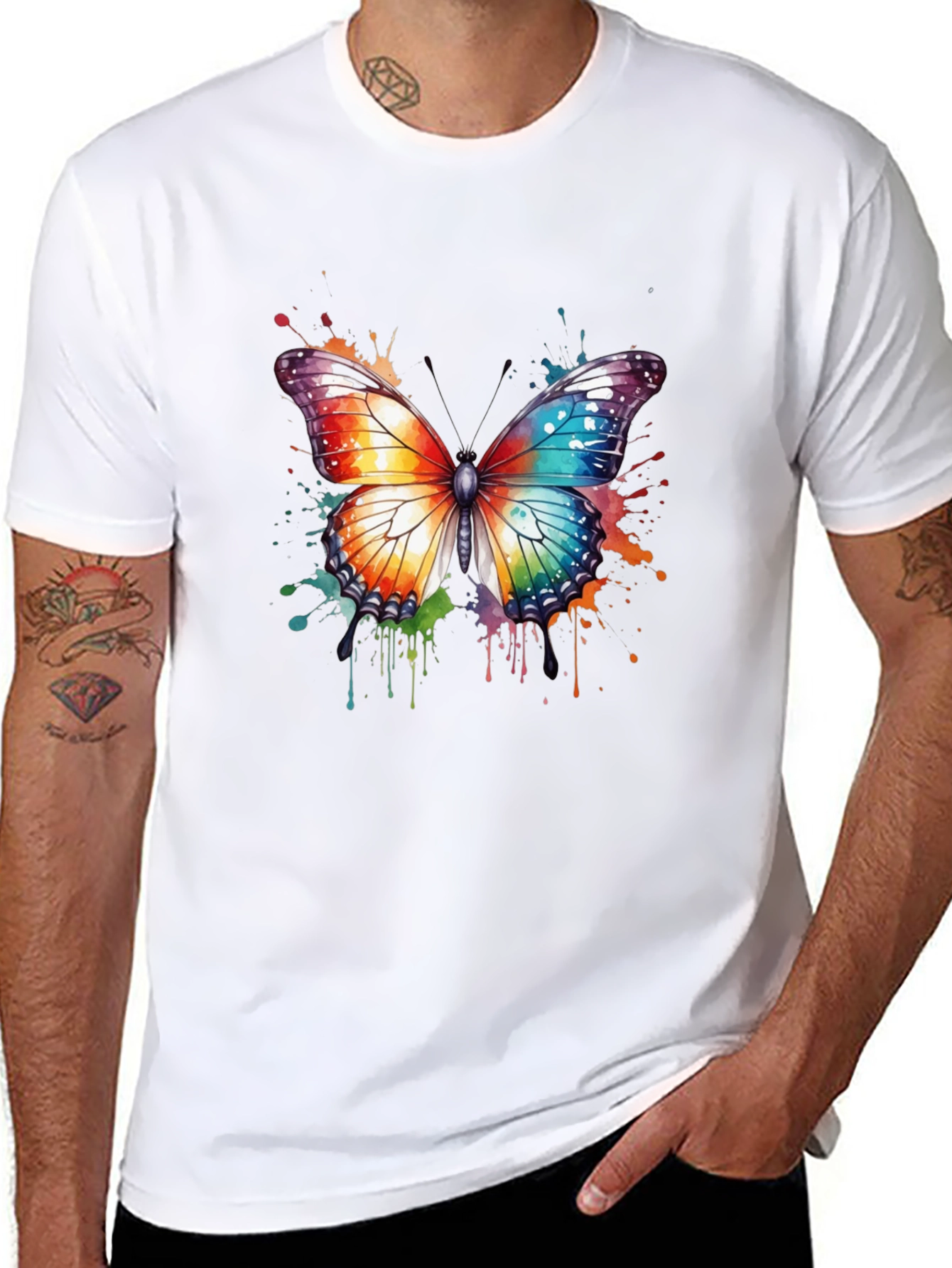 Colorful Butterfly Graphic T-Shirt - Unisex
