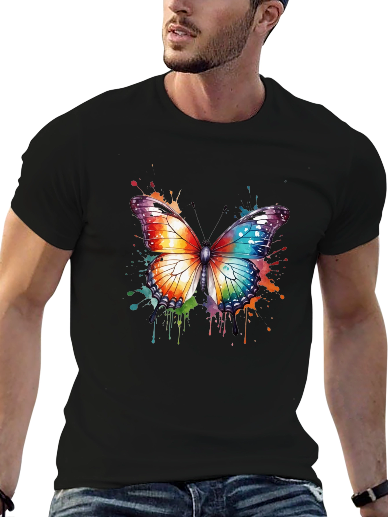 Colorful Butterfly Graphic T-Shirt - Unisex