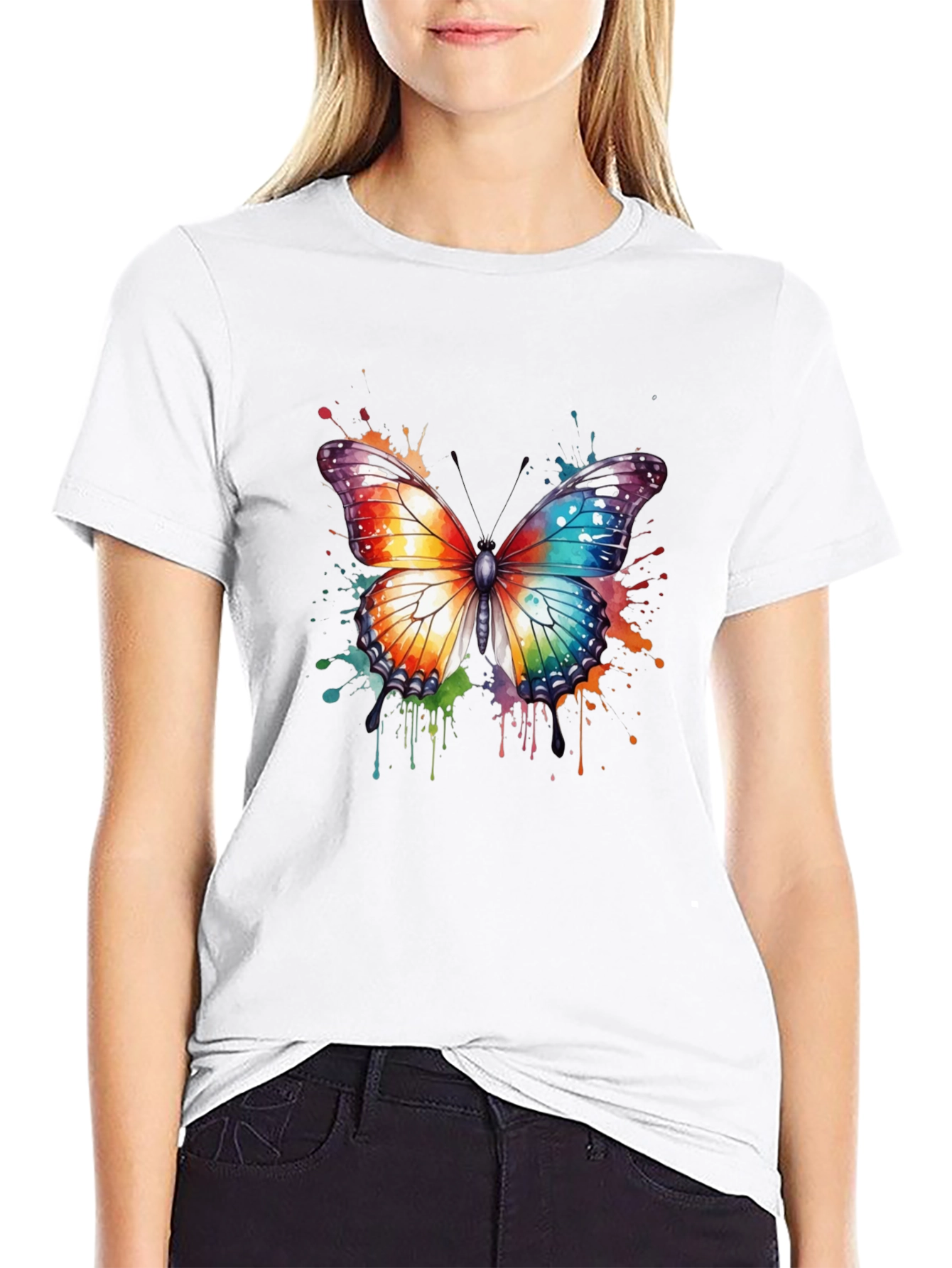 Colorful Butterfly Graphic T-Shirt - Unisex