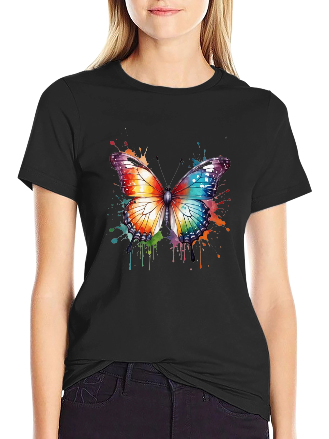 Colorful Butterfly Graphic T-Shirt - Unisex