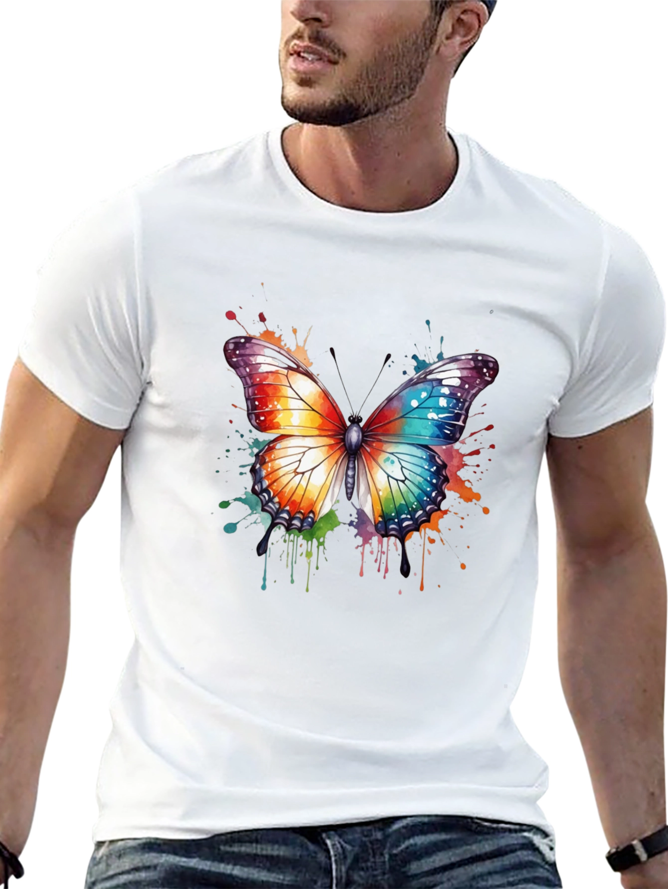 Colorful Butterfly Graphic T-Shirt - Unisex