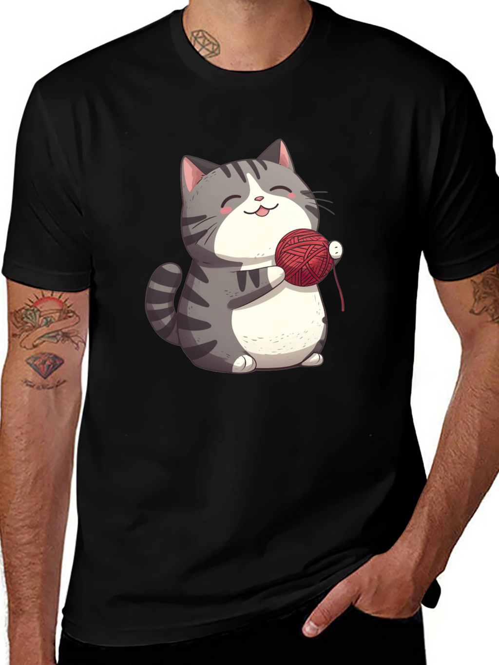 Cute Cat with Yarn T-Shirt
