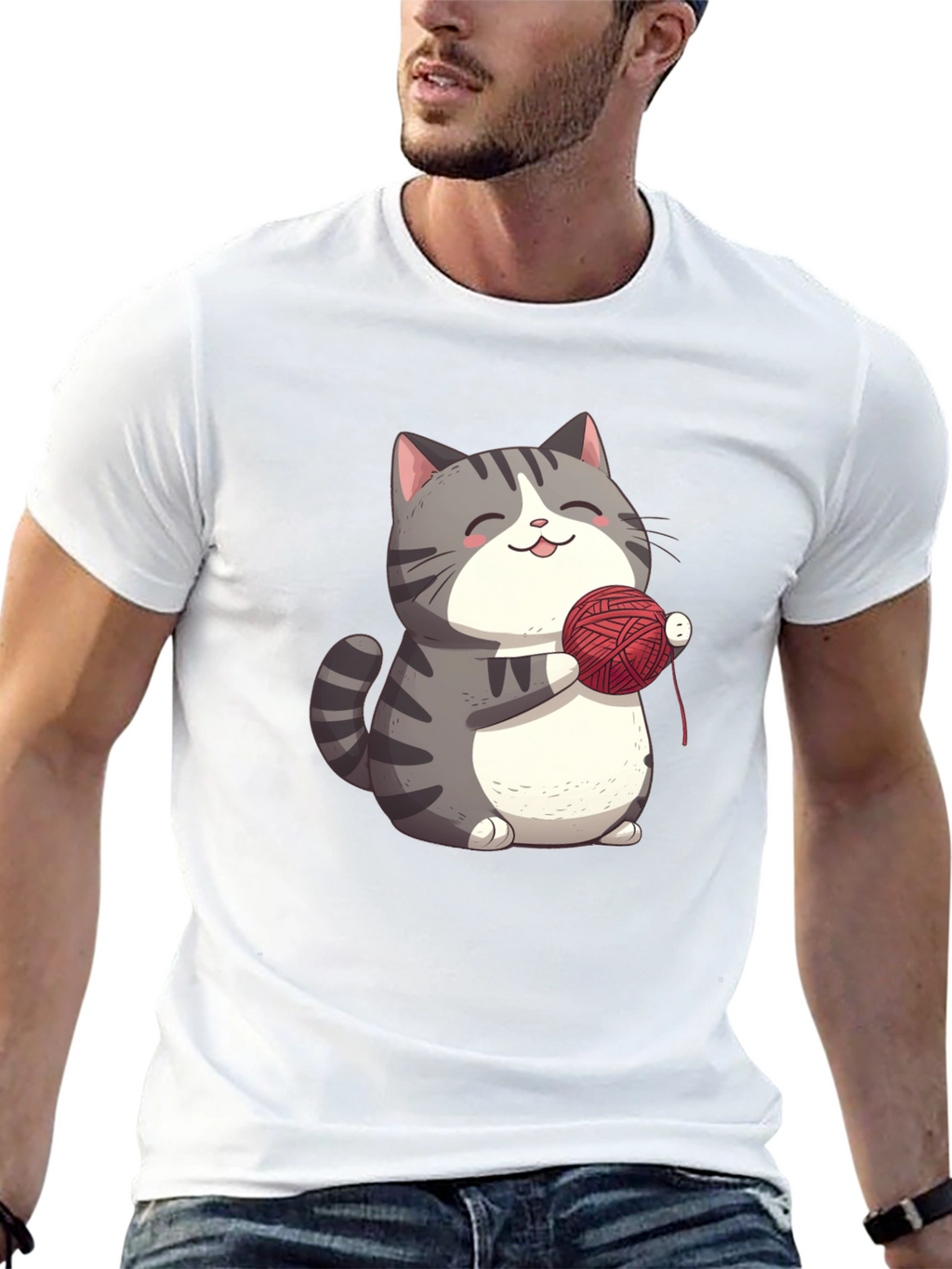 Cute Cat with Yarn T-Shirt