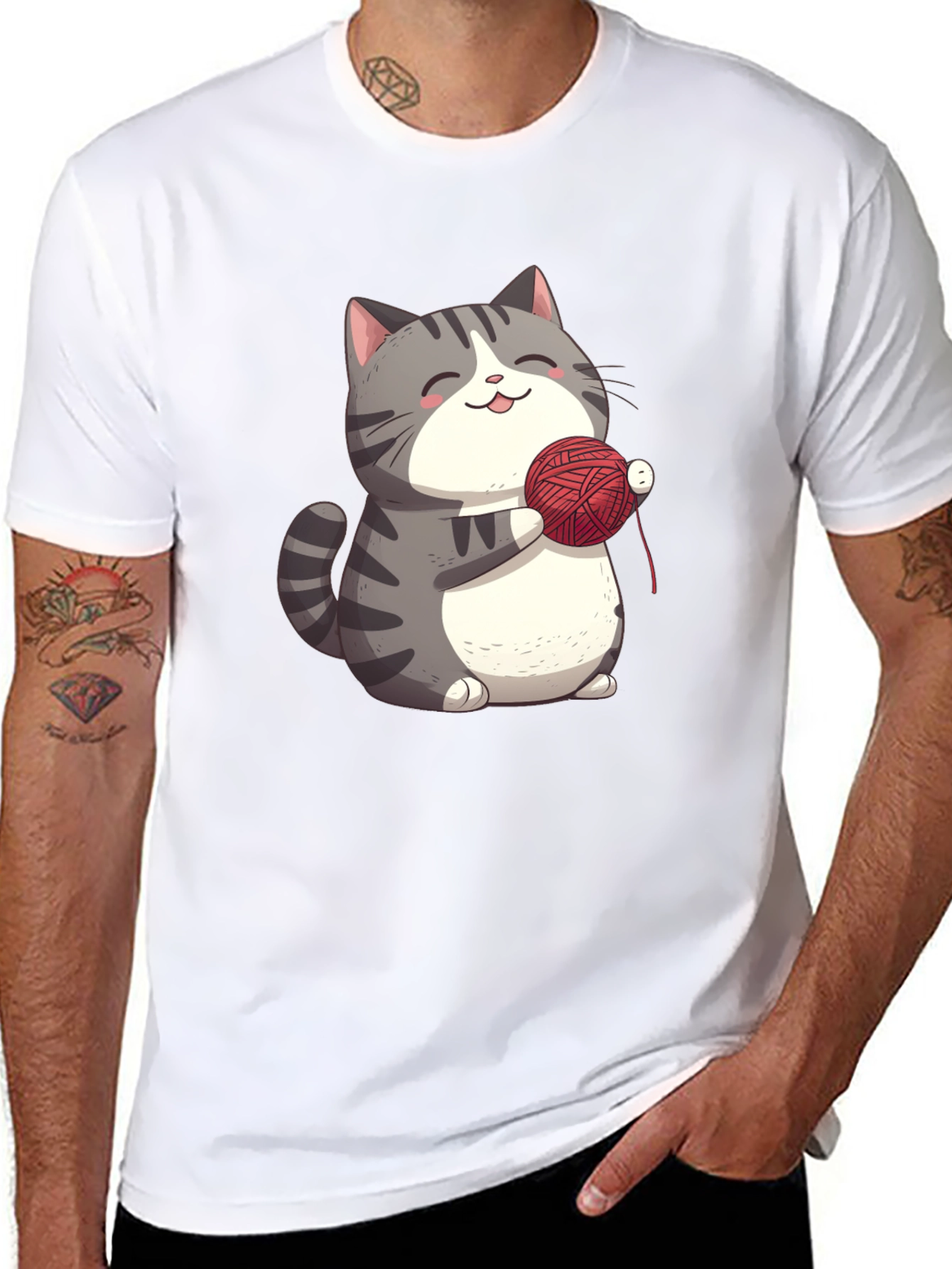 Cute Cat with Yarn T-Shirt