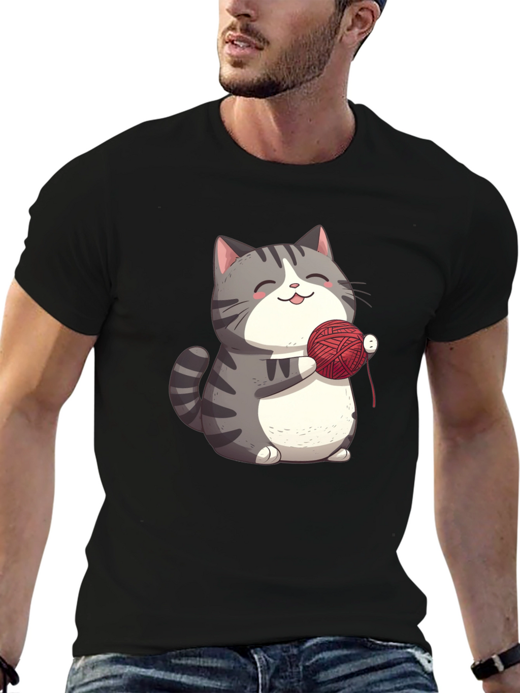 Cute Cat with Yarn T-Shirt