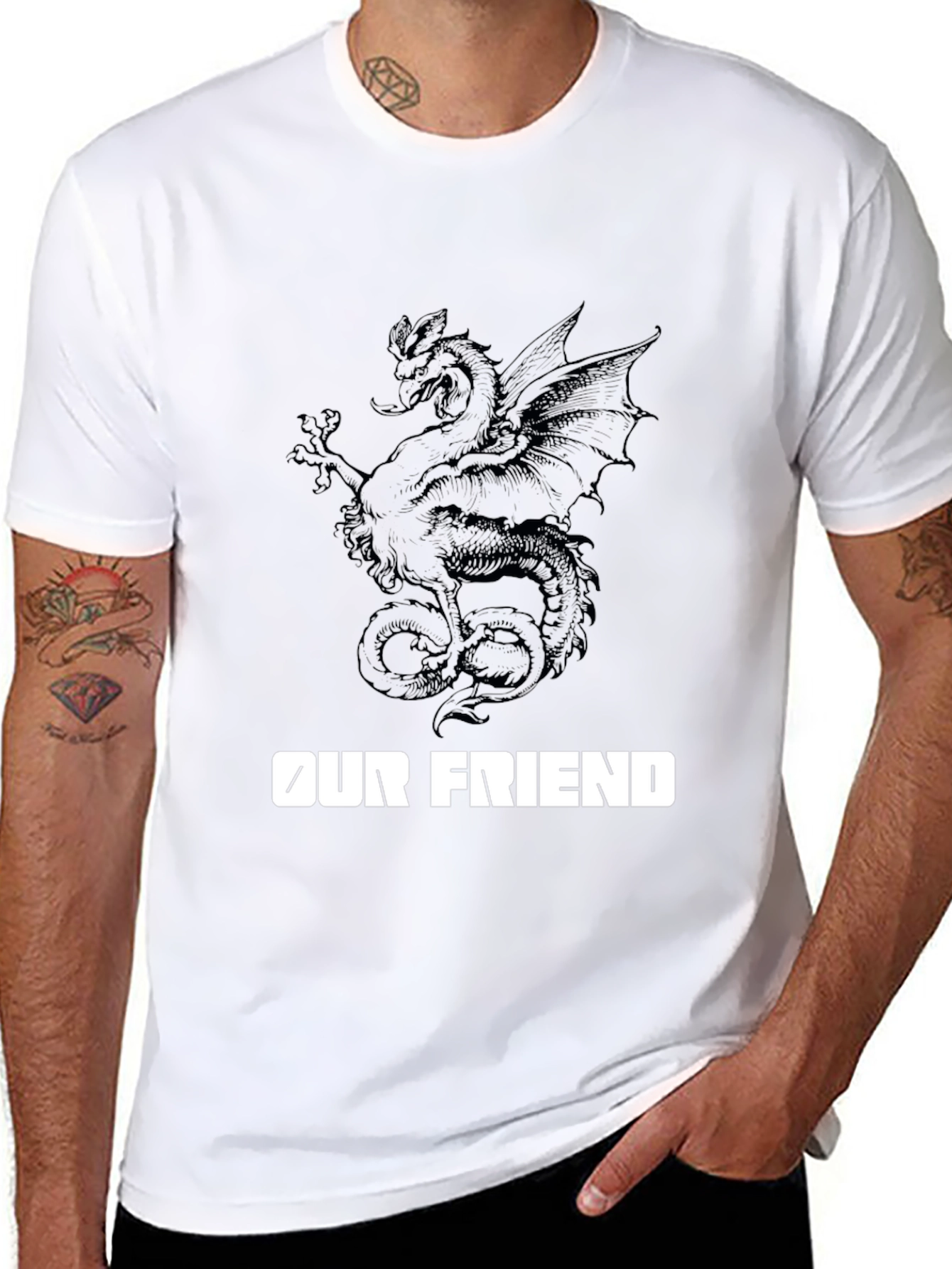 Dragon Graphic Tee - Our Friend Black T-Shirt