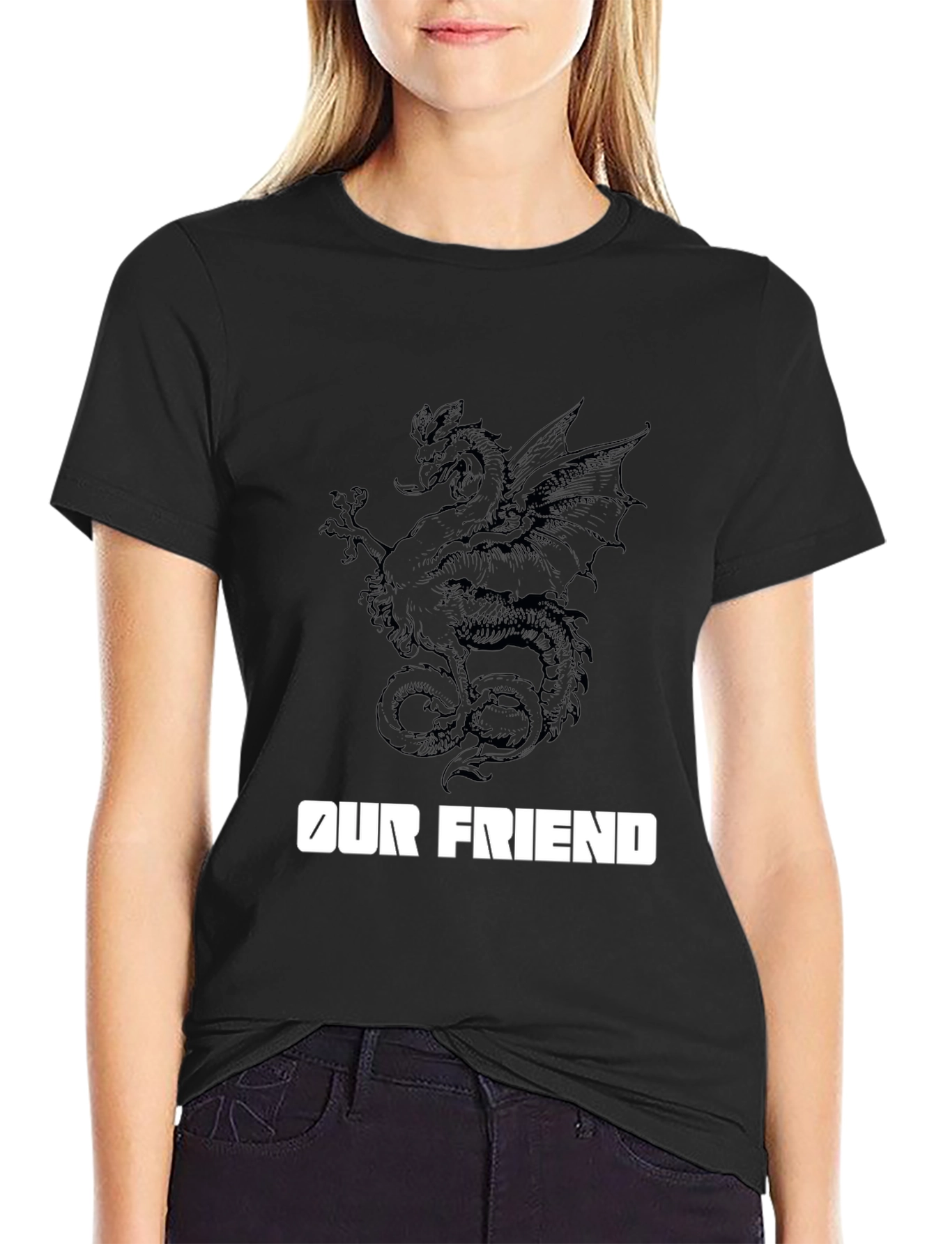 Dragon Graphic Tee - Our Friend Black T-Shirt