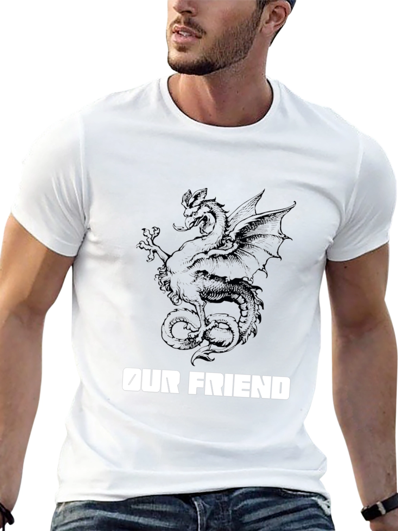 Dragon Graphic Tee - Our Friend Black T-Shirt