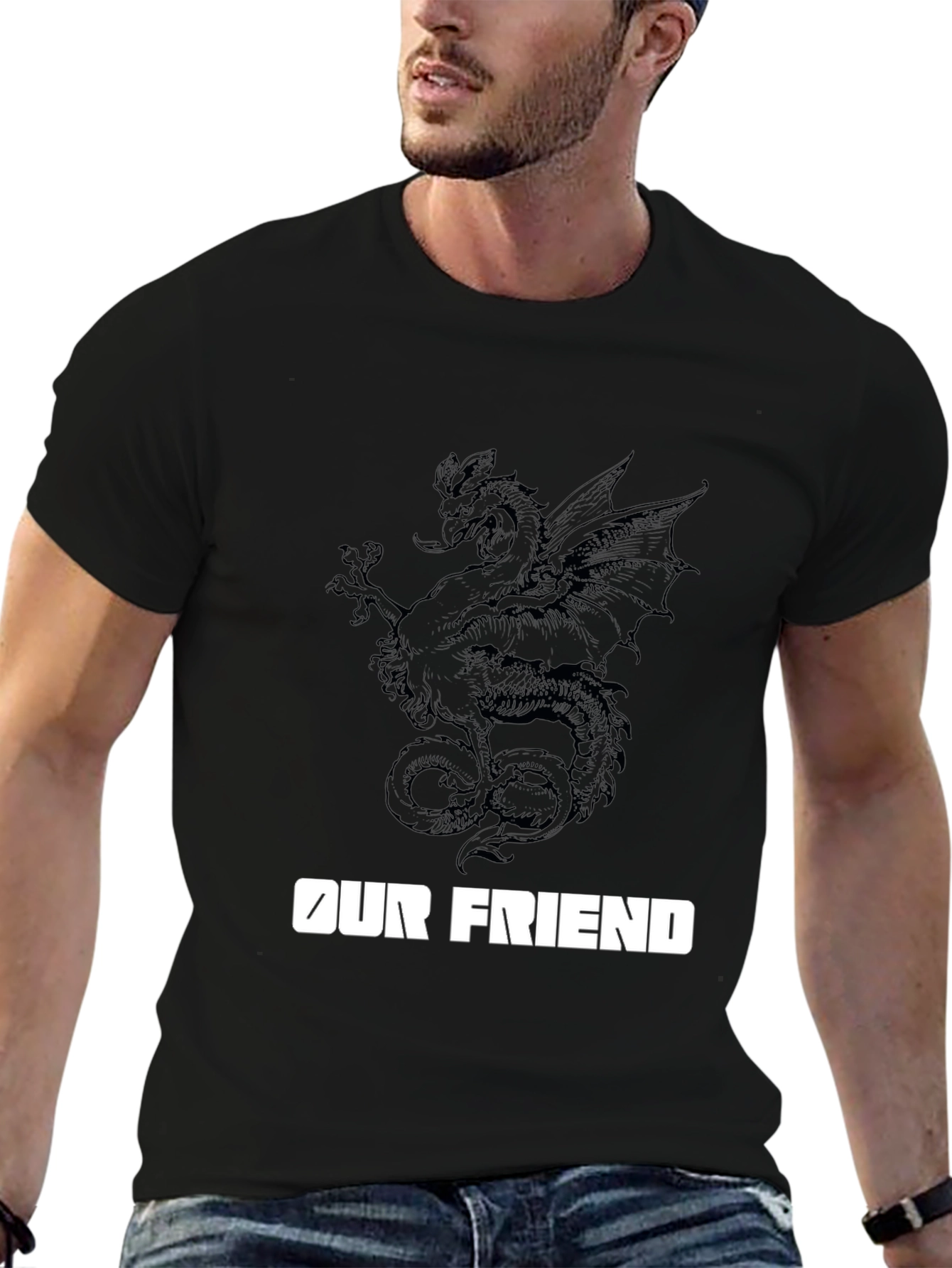 Dragon Graphic Tee - Our Friend Black T-Shirt