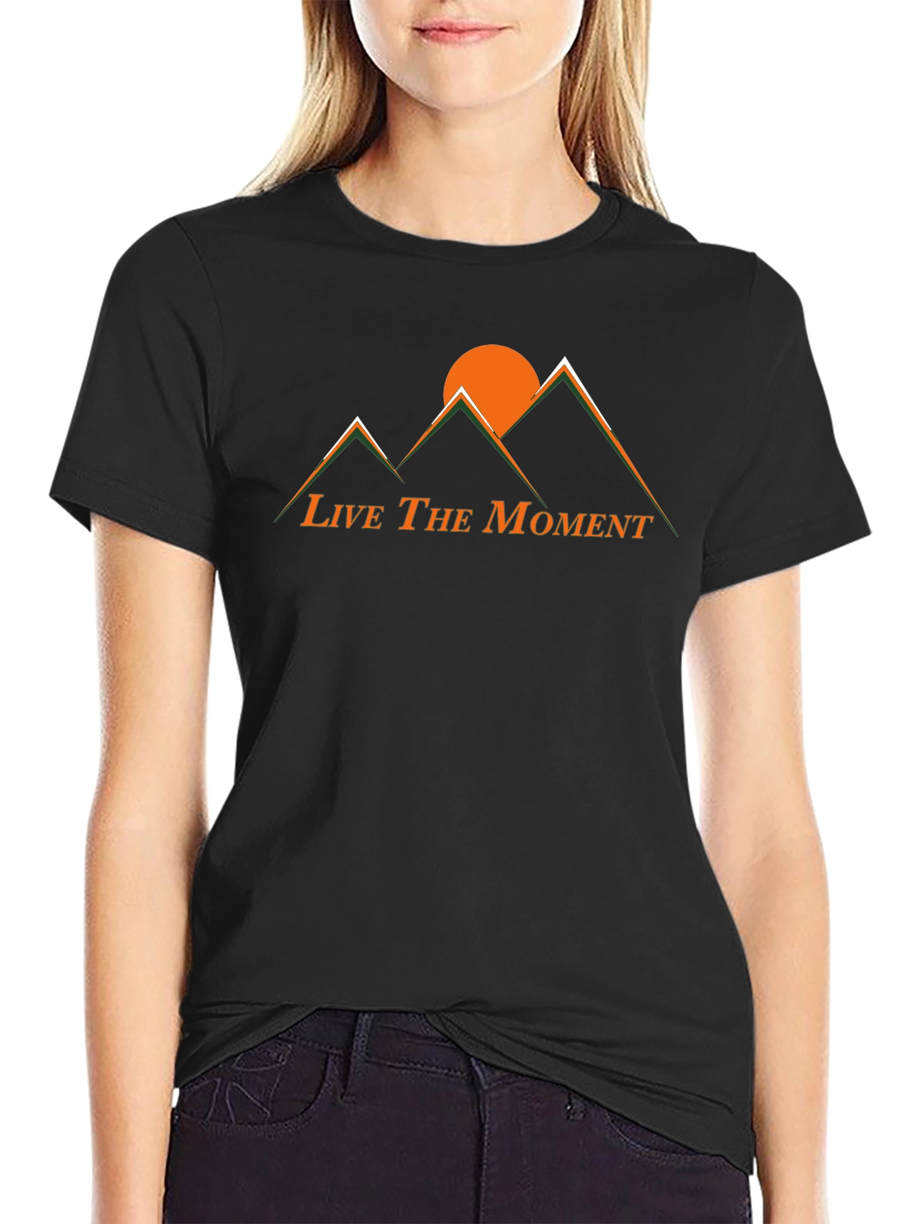 Live the Moment Mountain Graphic Tee - Black